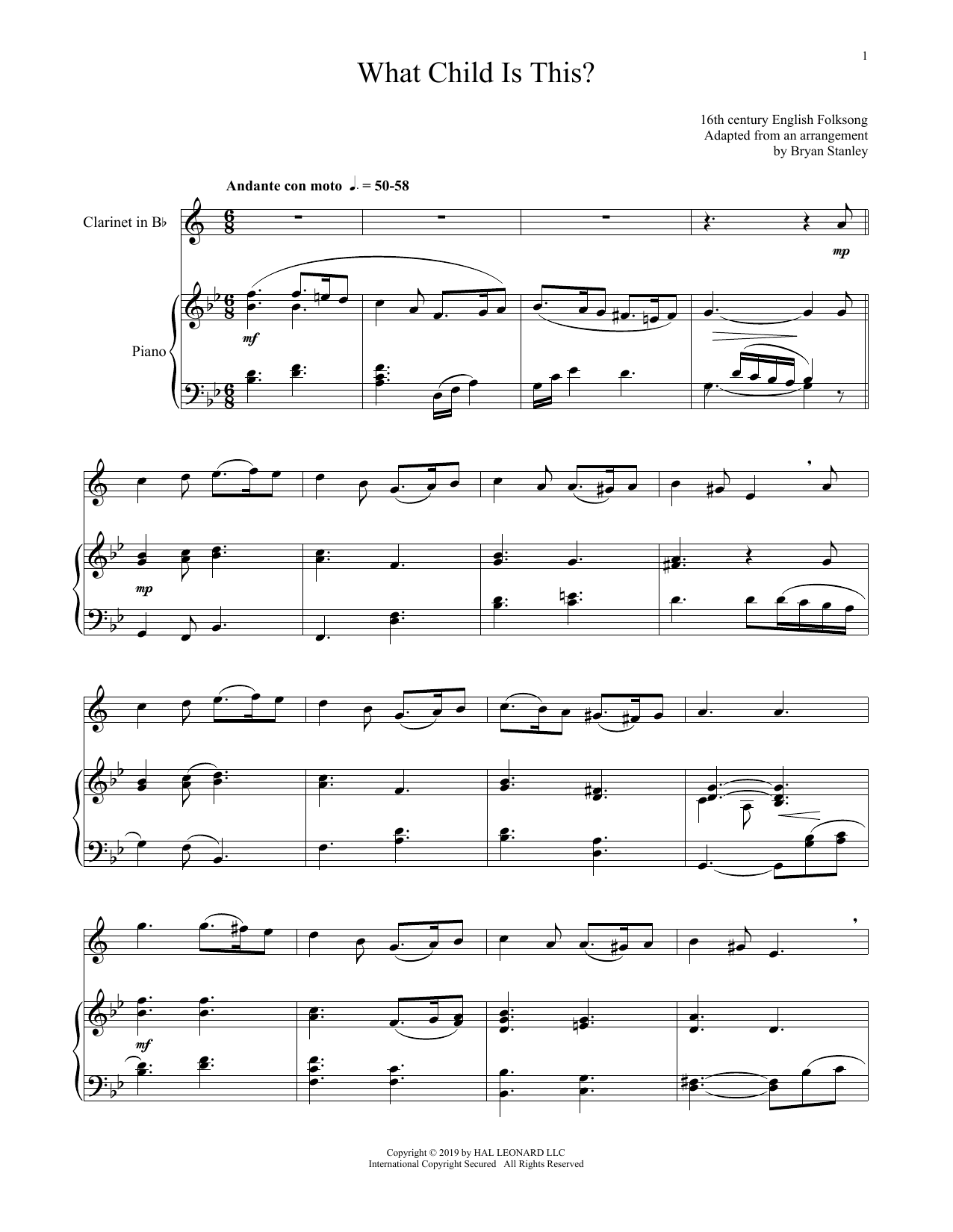 What Child Is This? (Clarinet and Piano) von William C. Dix