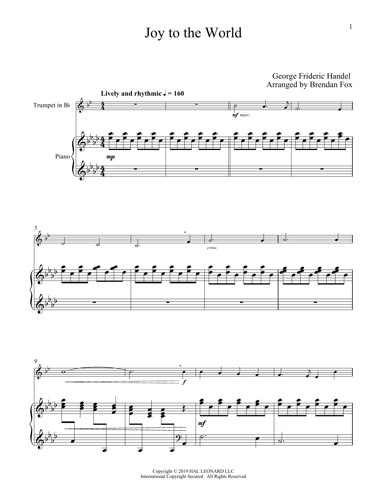 Joy To The World (Trumpet and Piano) von Isaac Watts