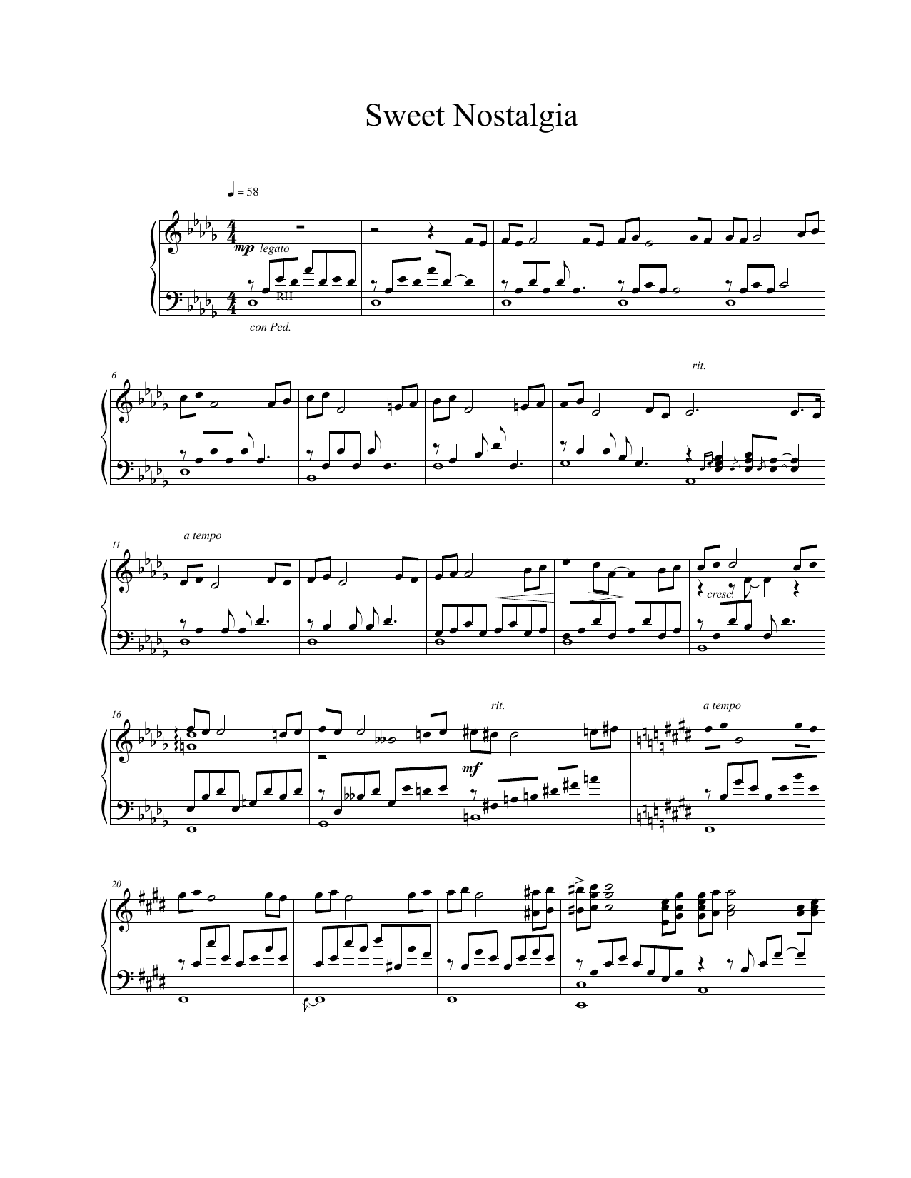 Sweet Nostalgia (Piano Solo) von Vangelis