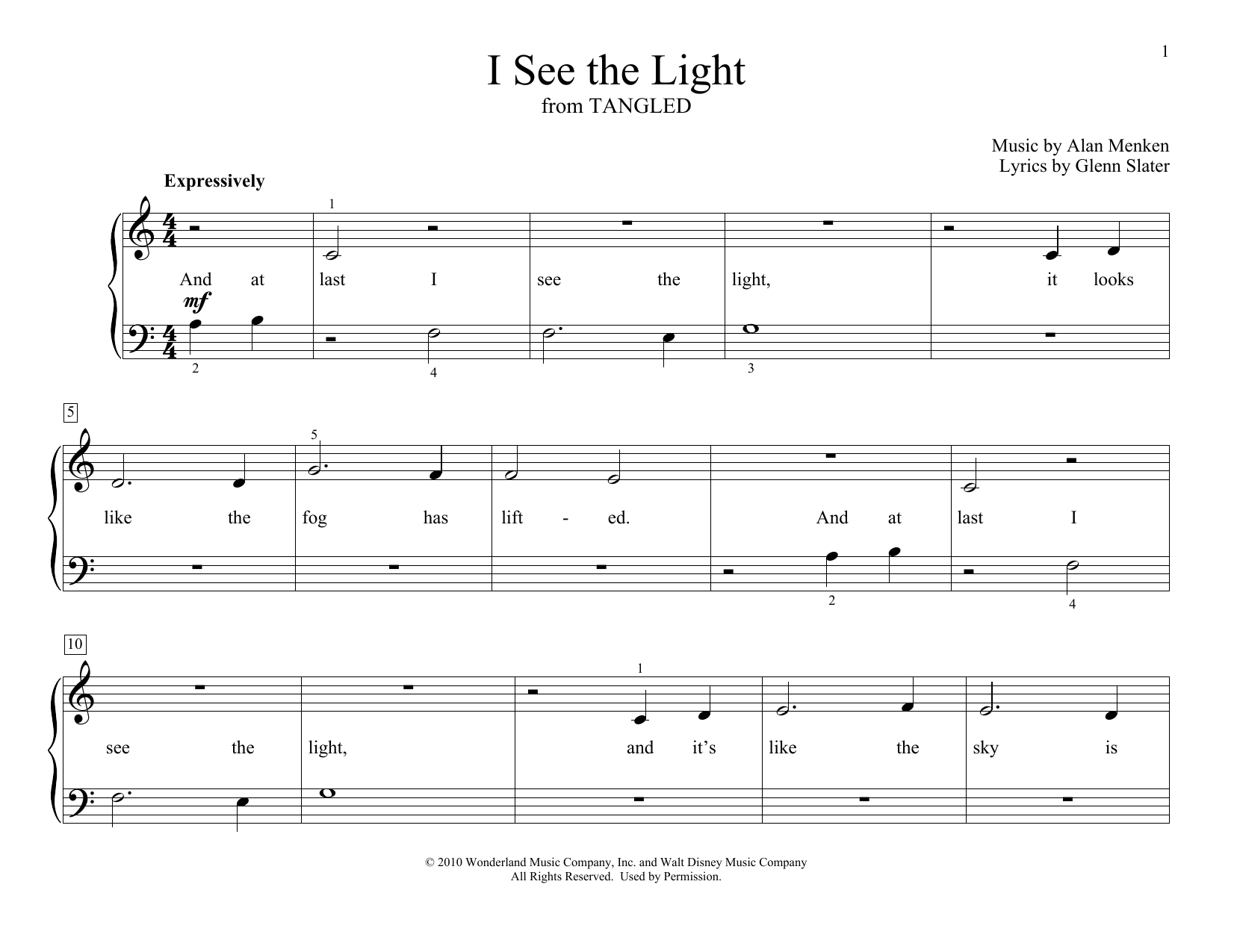 I See The Light (from Tangled) (arr. Christopher Hussey) (Educational Piano) von Alan Menken