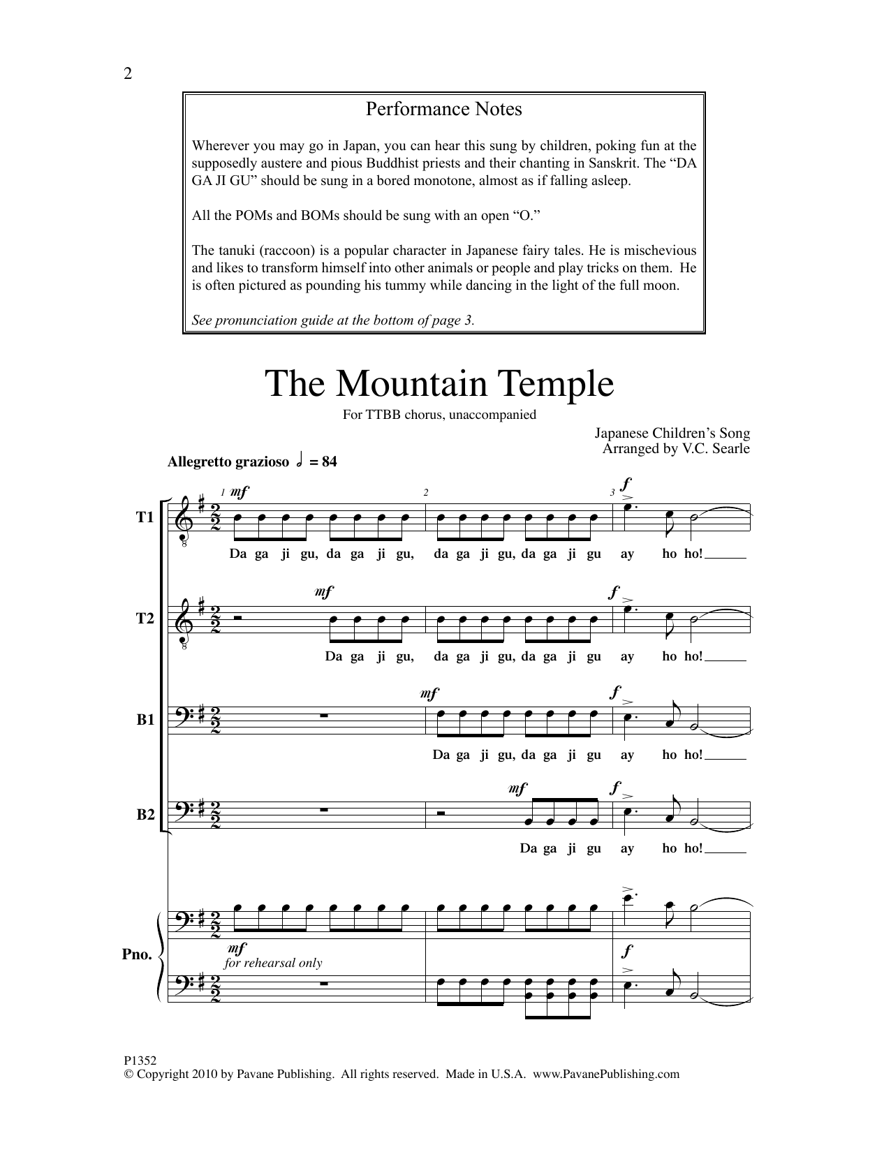 The Mountain Temple (TTBB Choir) von George Searle