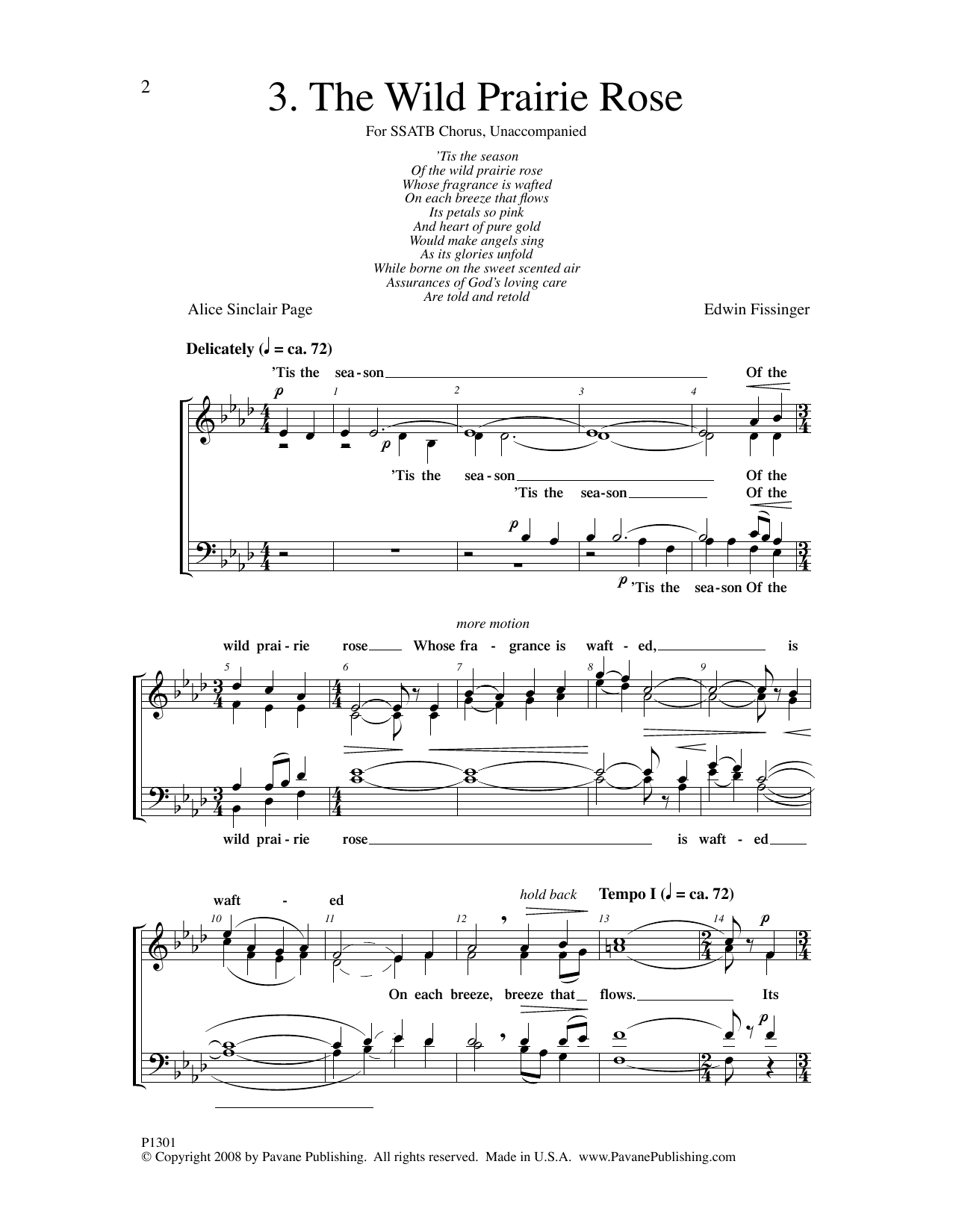 The Wild Prairie Rose (SATB Choir) von Edwin Fissinger
