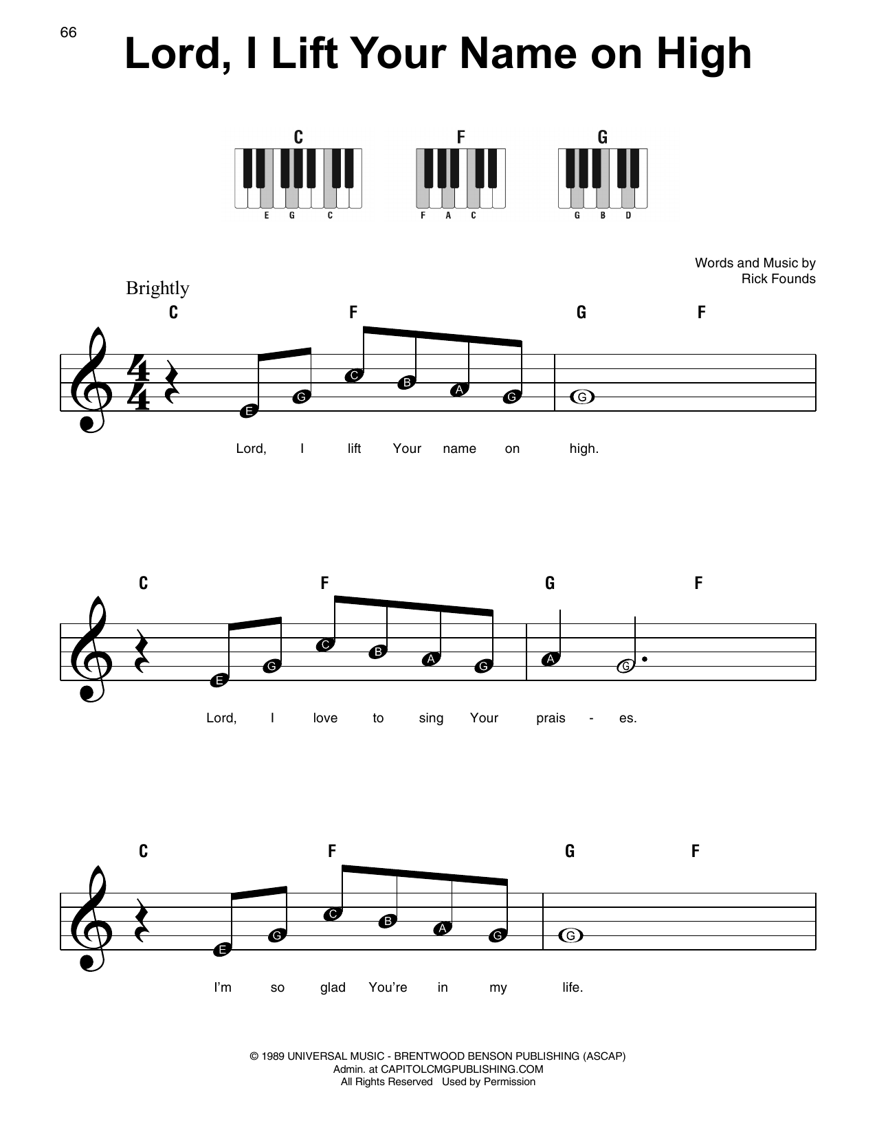 Lord, I Lift Your Name On High (Super Easy Piano) von Rick Founds