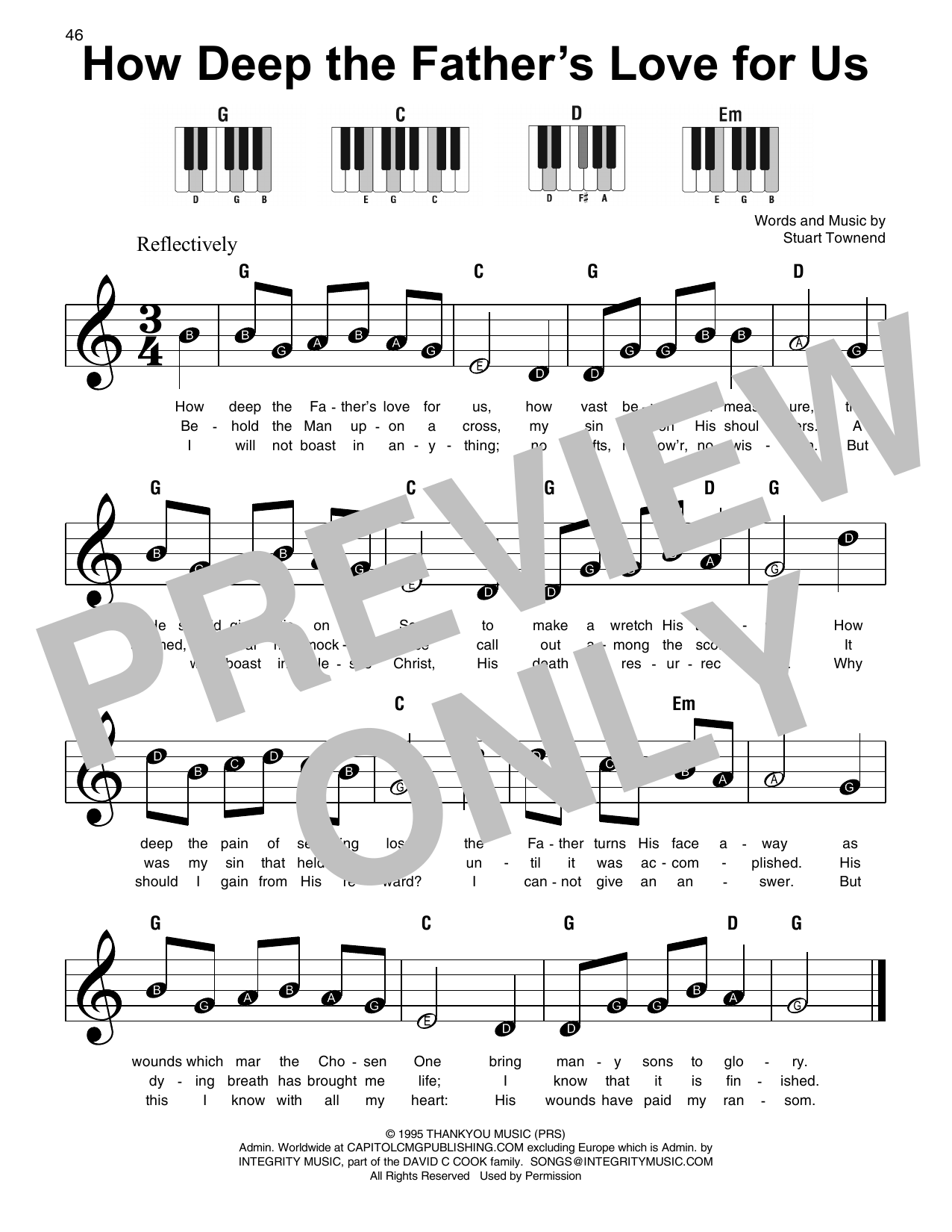 How Deep The Father's Love For Us (Super Easy Piano) von Stuart Townend