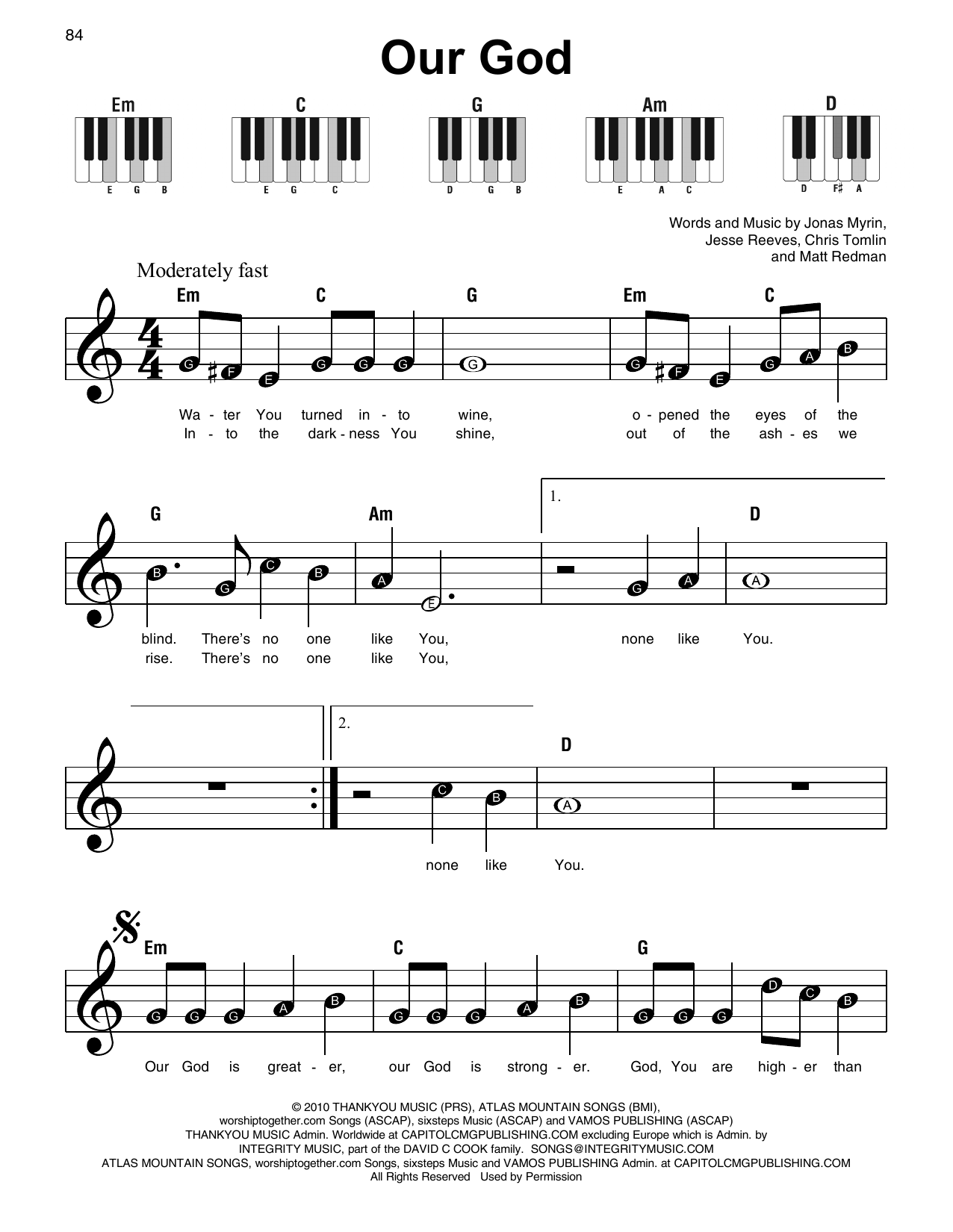 Our God (Super Easy Piano) von Chris Tomlin