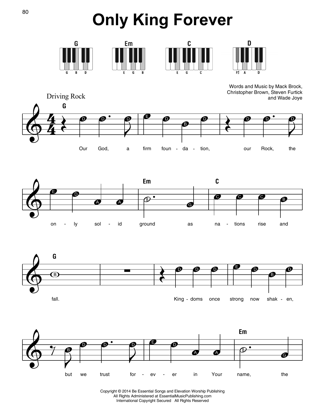 Only King Forever (Super Easy Piano) von Elevation Worship
