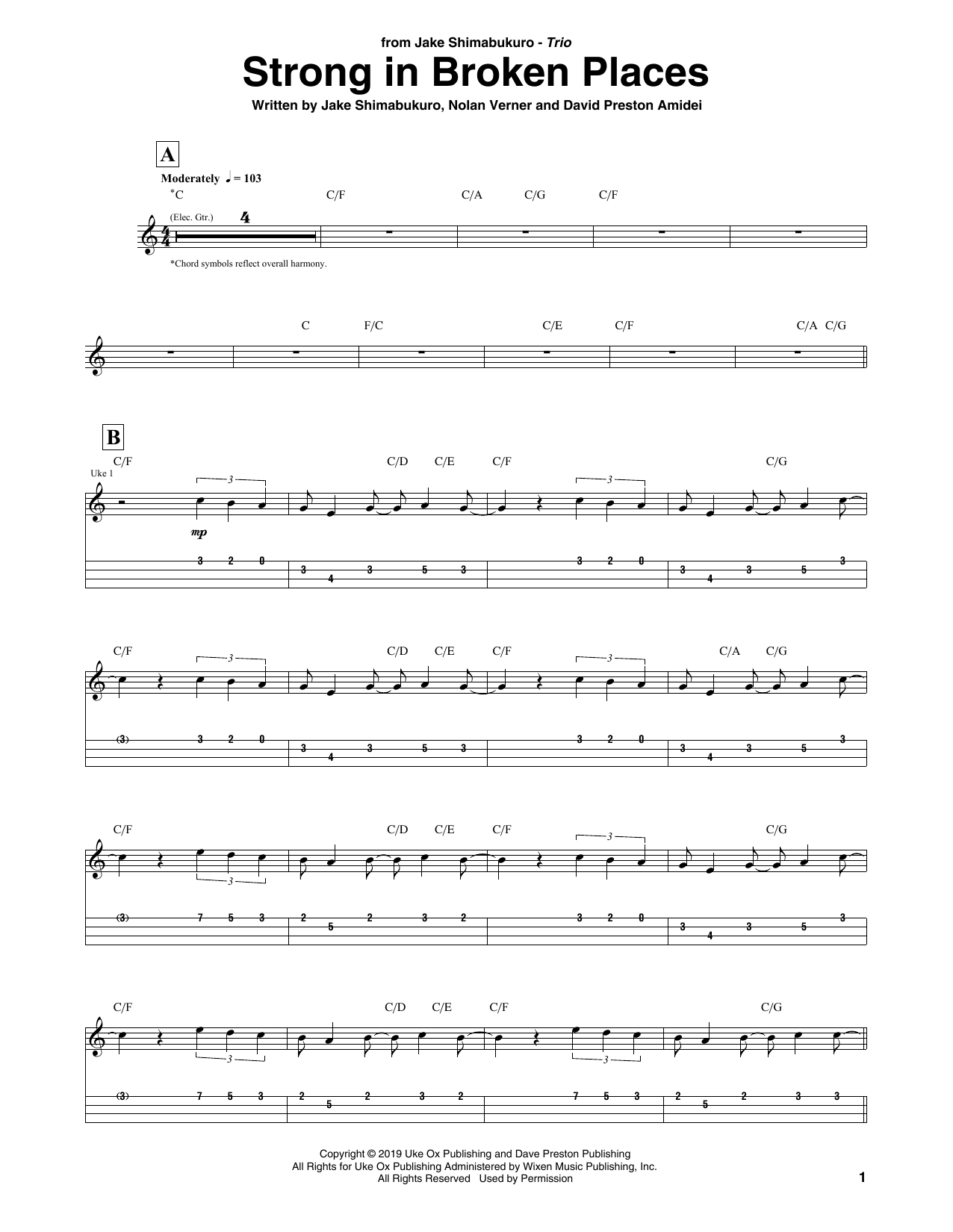 Strong In Broken Places (Ukulele Tab) von Jake Shimabukuro Trio