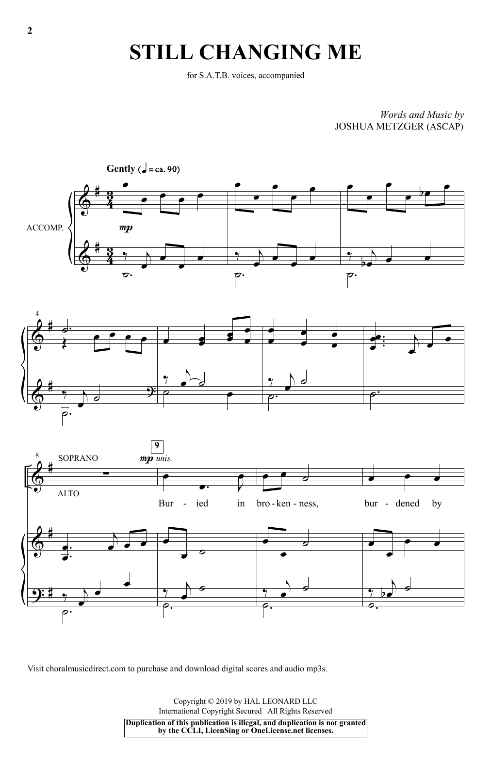 Still Changing Me (SATB Choir) von Joshua Metzger