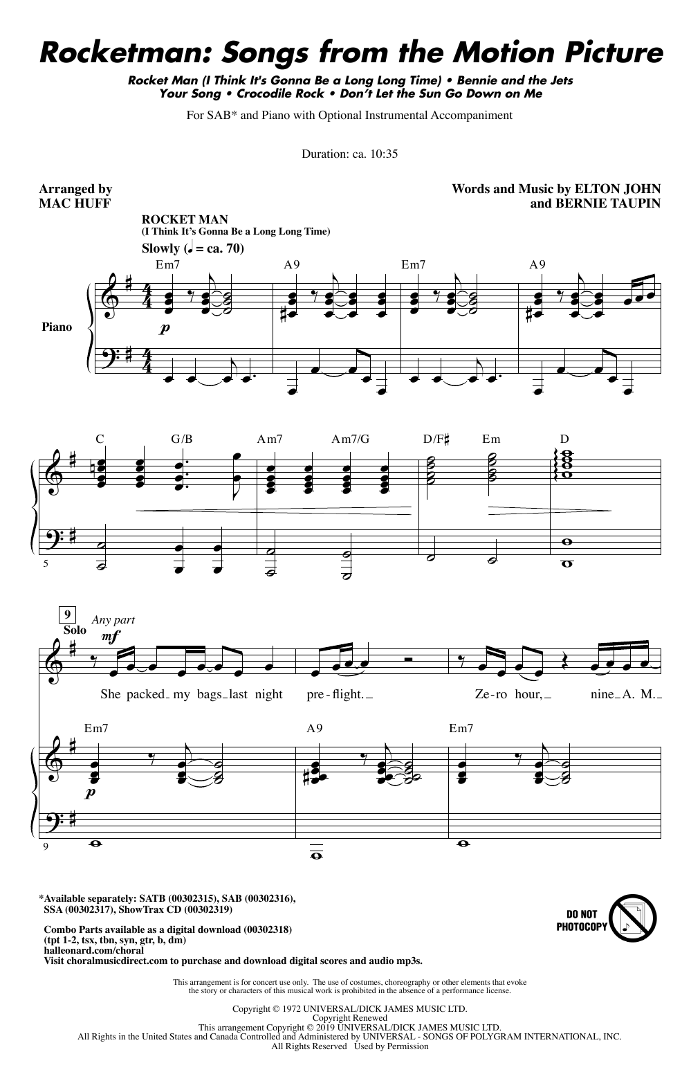 Rocketman: Songs from the Motion Picture (arr. Mac Huff) (SAB Choir) von Elton John