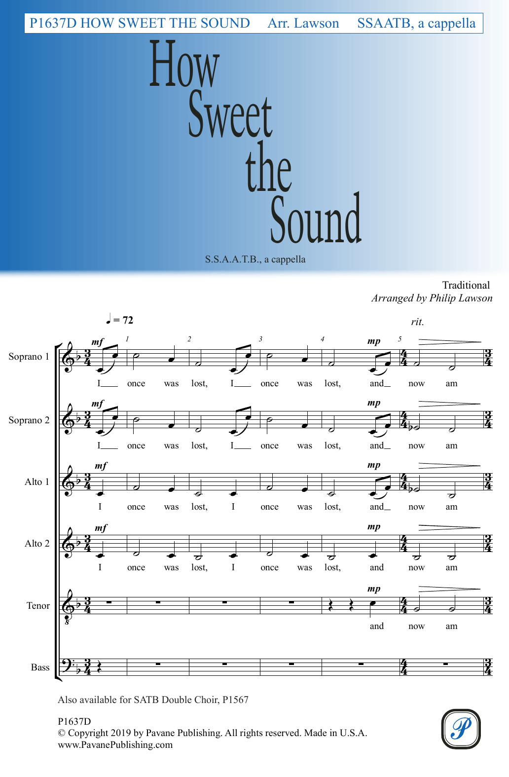 How Sweet the Sound (arr. Philip Lawson) (Choir) von Traditional