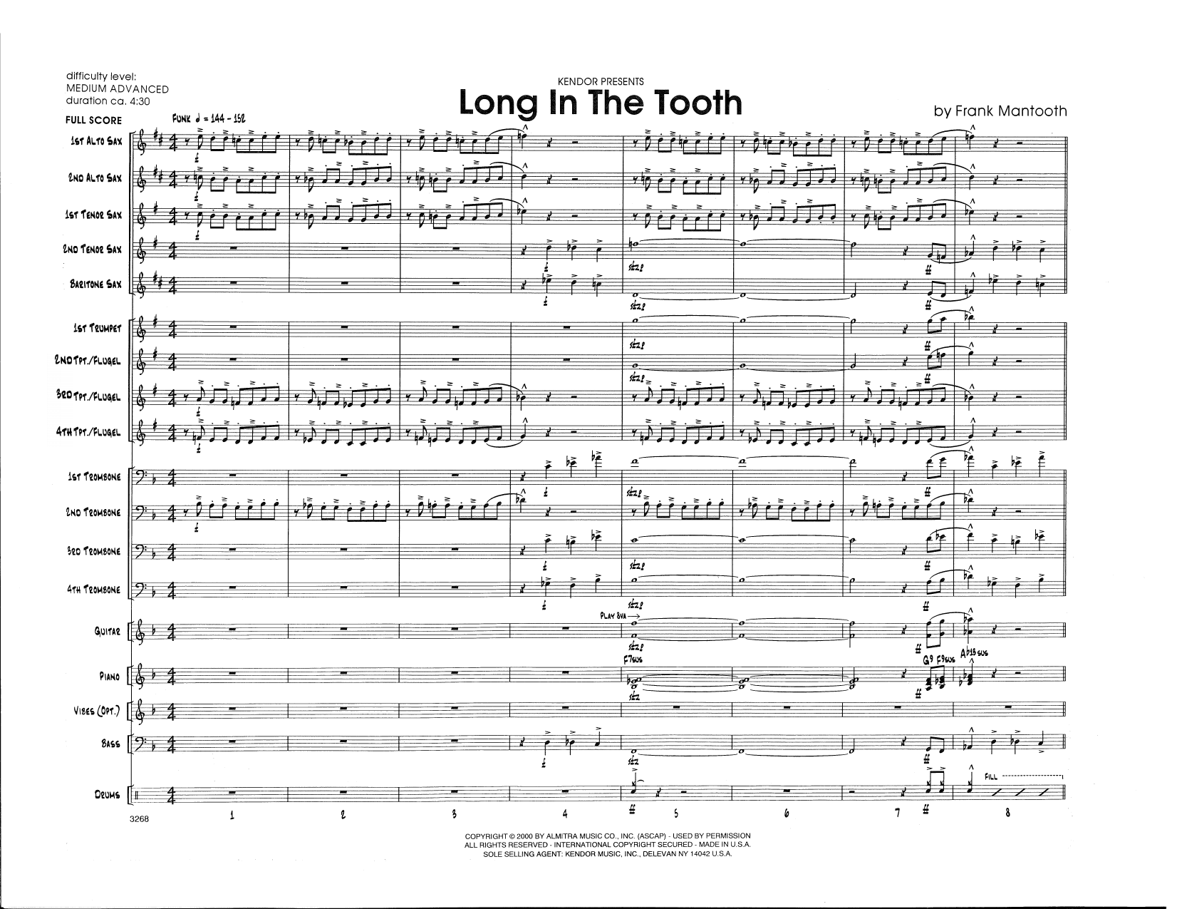 Long In The Tooth - Full Score (Jazz Ensemble) von Frank Mantooth