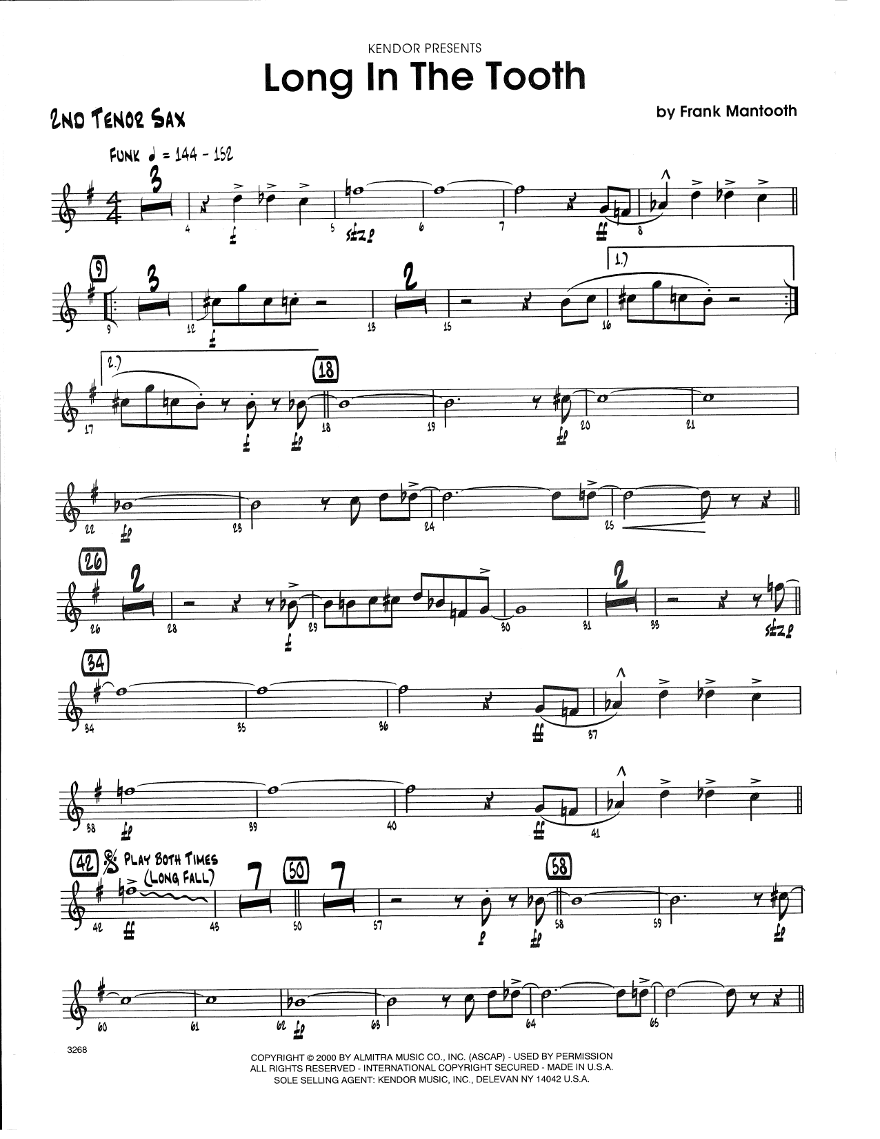 Long In The Tooth - 2nd Bb Tenor Saxophone (Jazz Ensemble) von Frank Mantooth