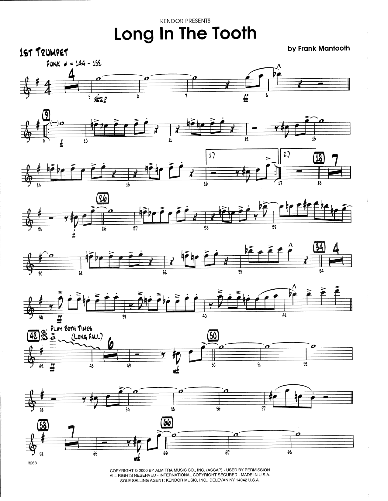 Long In The Tooth - 1st Bb Trumpet (Jazz Ensemble) von Frank Mantooth