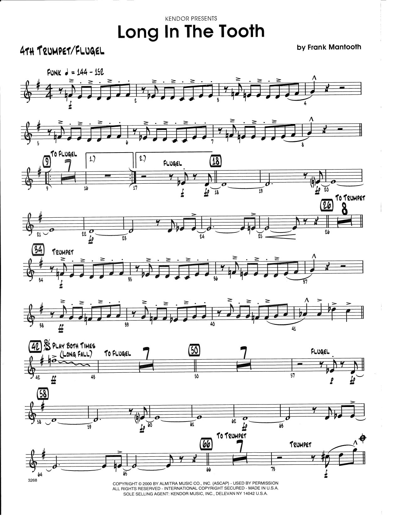 Long In The Tooth - 4th Bb Trumpet (Jazz Ensemble) von Frank Mantooth