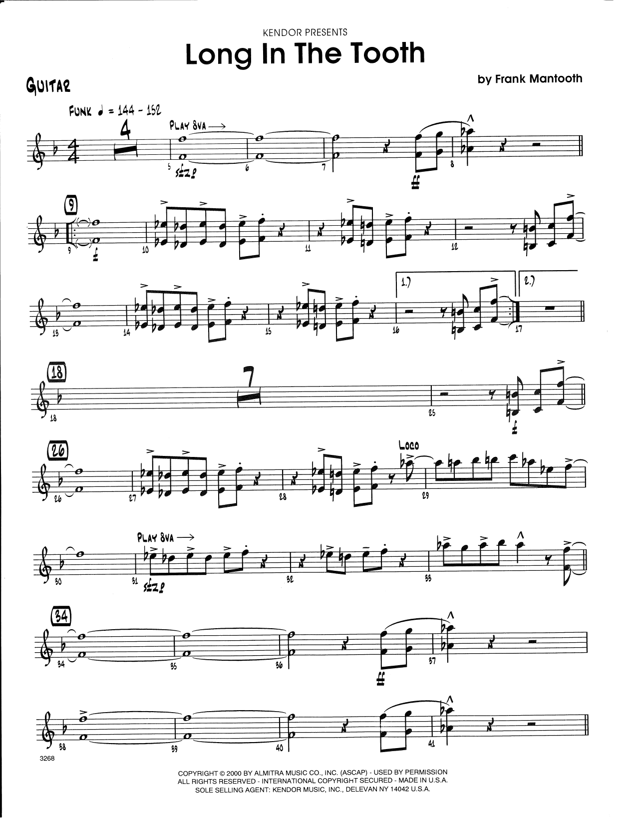Long In The Tooth - Guitar (Jazz Ensemble) von Frank Mantooth