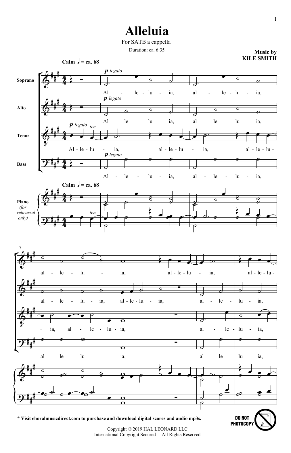 Alleluia (SATB Choir) von Kile Smith