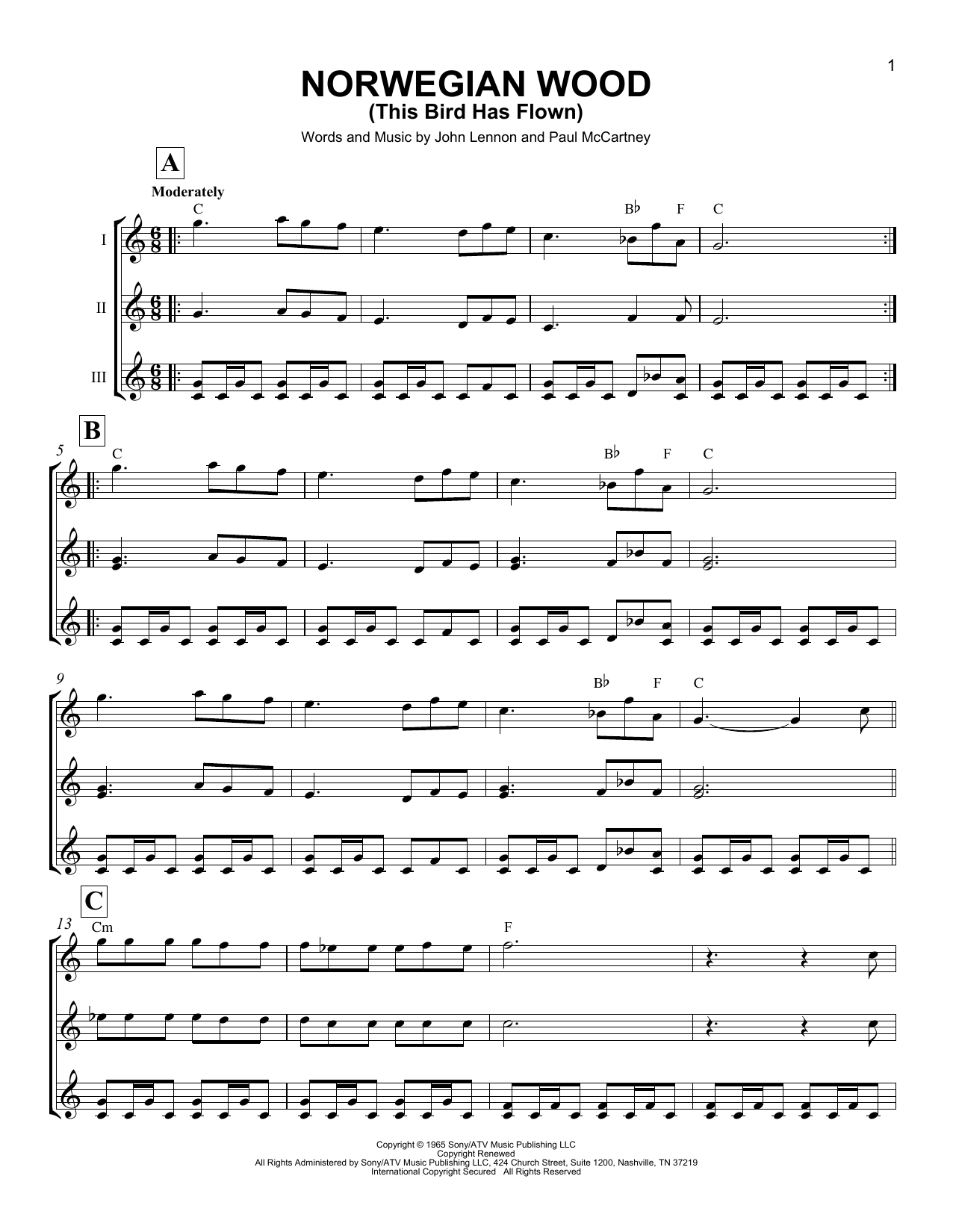 Norwegian Wood (This Bird Has Flown) (Ukulele Ensemble) von The Beatles