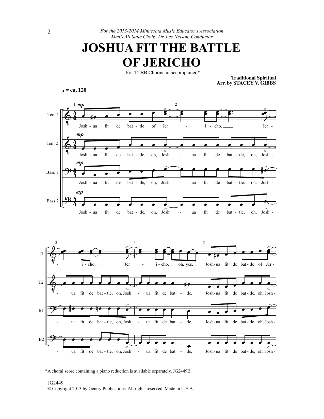 Joshua Fit The Battle Of Jericho (arr. Stacey V. Gibbs) (TTBB Choir) von Traditional Spiritual