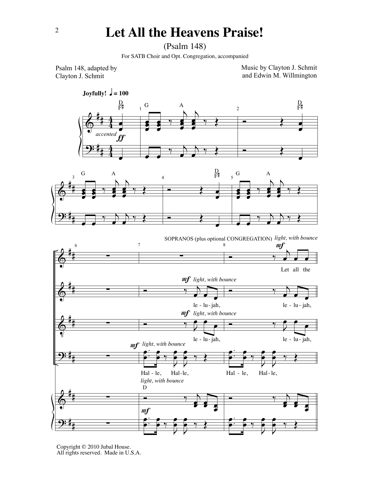Let All The Heavens Praise! (SATB Choir) von Clayton J. Schmit & Edwin M. Willmington