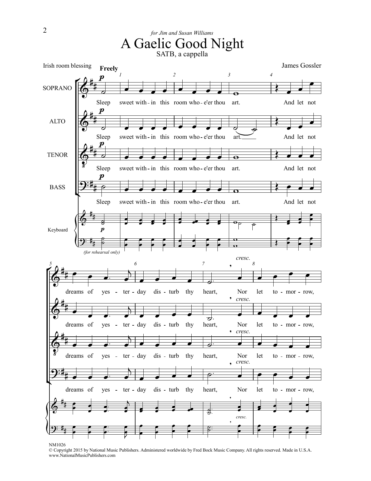 A Gaelic Good Night (SATB Choir) von James Gossler