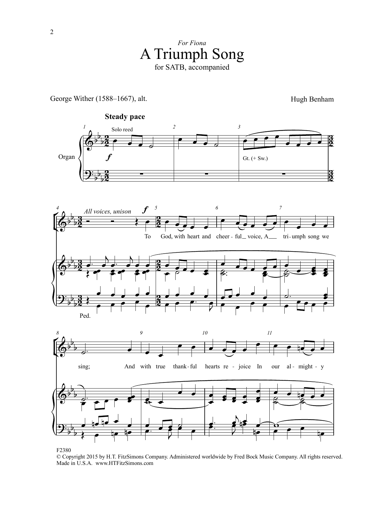 A Triumph Song (SATB Choir) von Hugh Benham