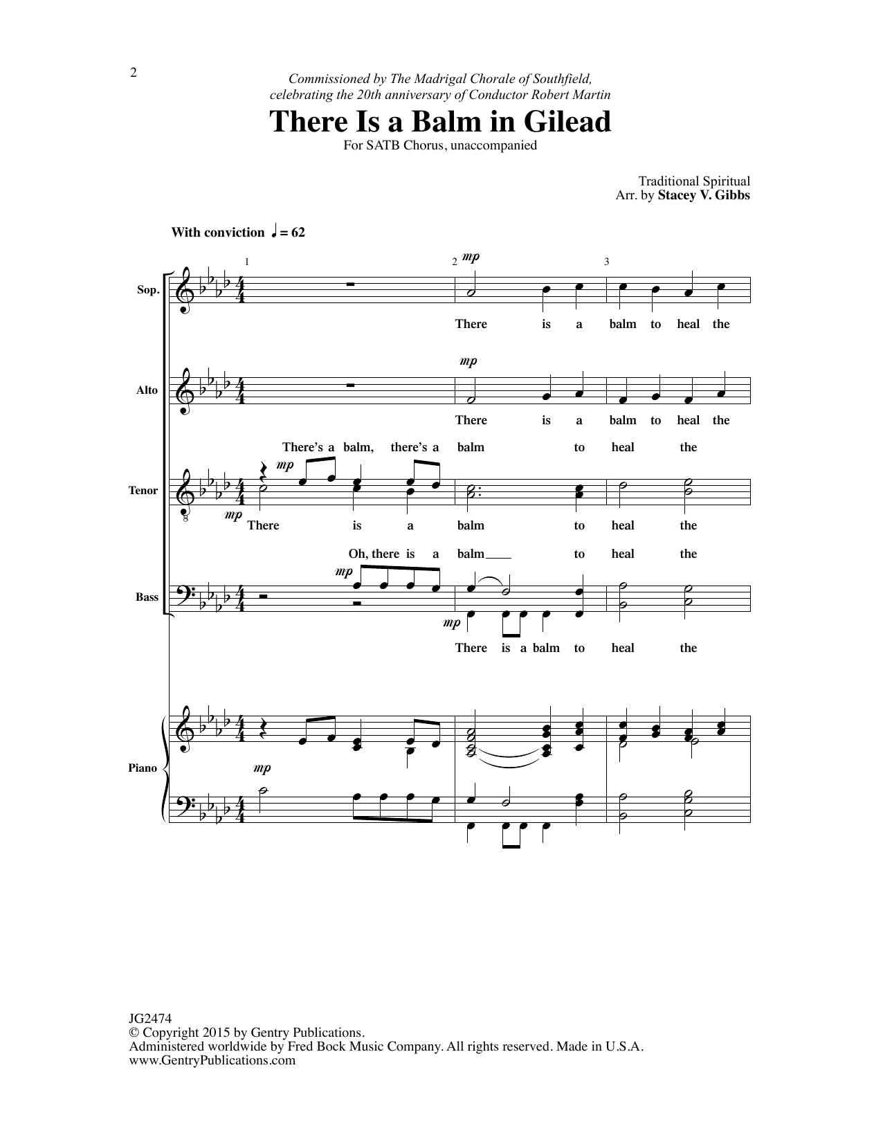 There Is A Balm In Gilead (arr. Stacey V. Gibbs) (SATB Choir) von Traditional Spiritual