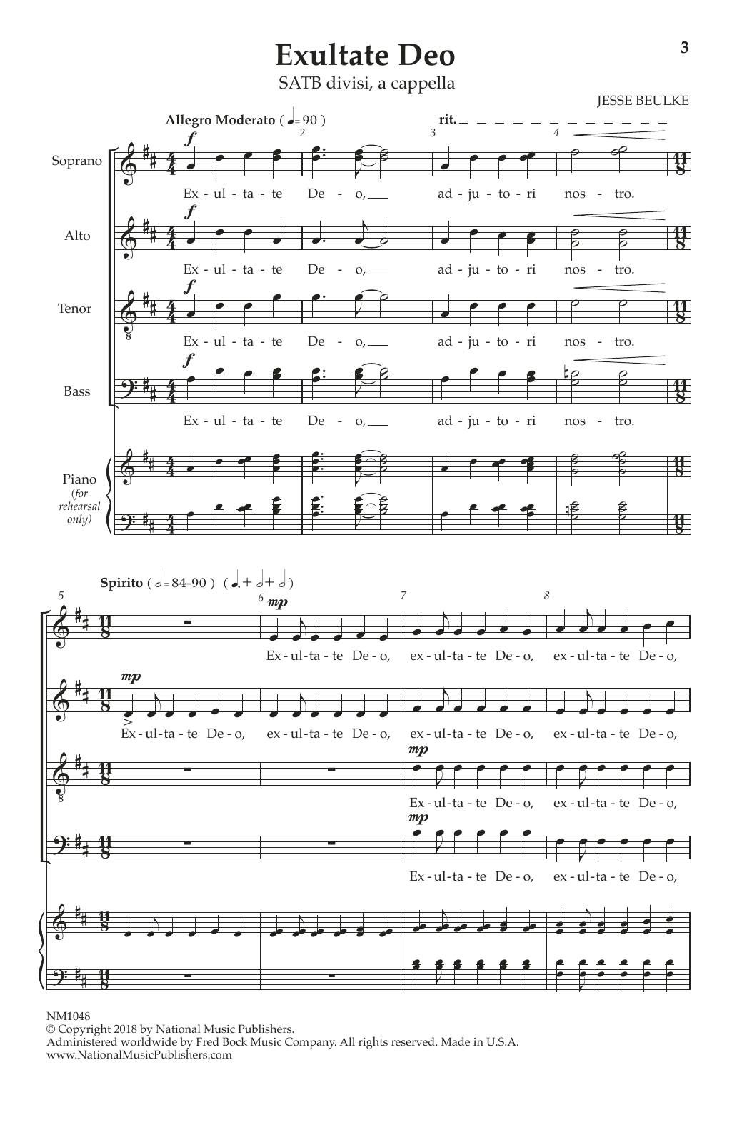 Exultate Deo (SATB Choir) von Jesse Beulke
