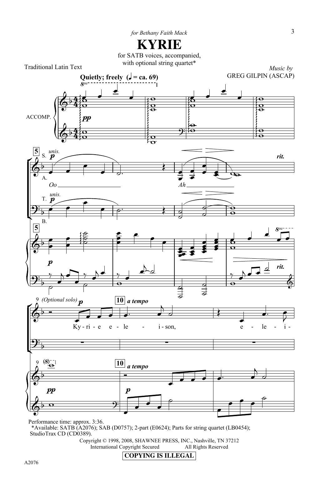 Kyrie (SATB Choir) von Greg Gilpin