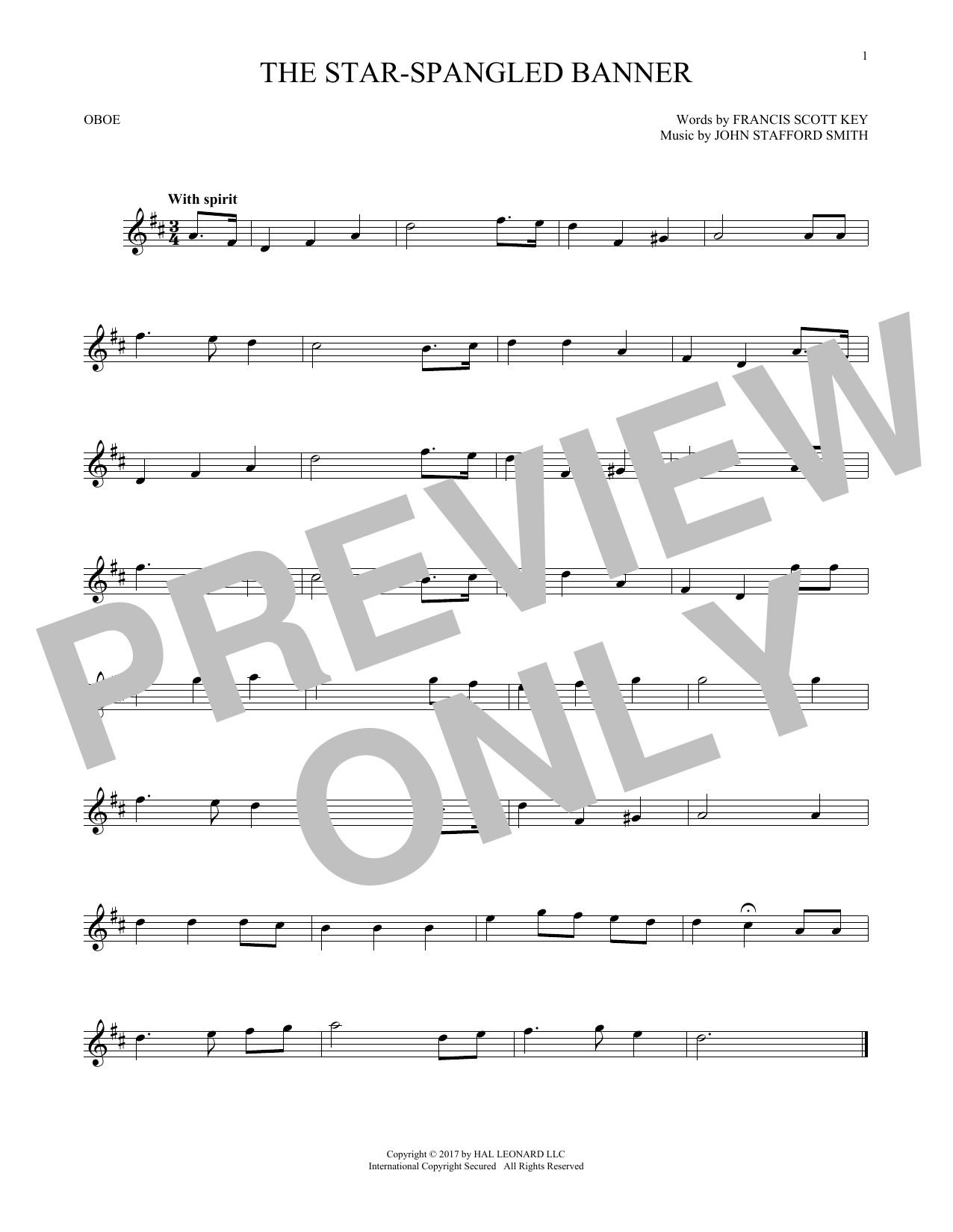 The Star-Spangled Banner (Oboe Solo) von Francis Scott Key