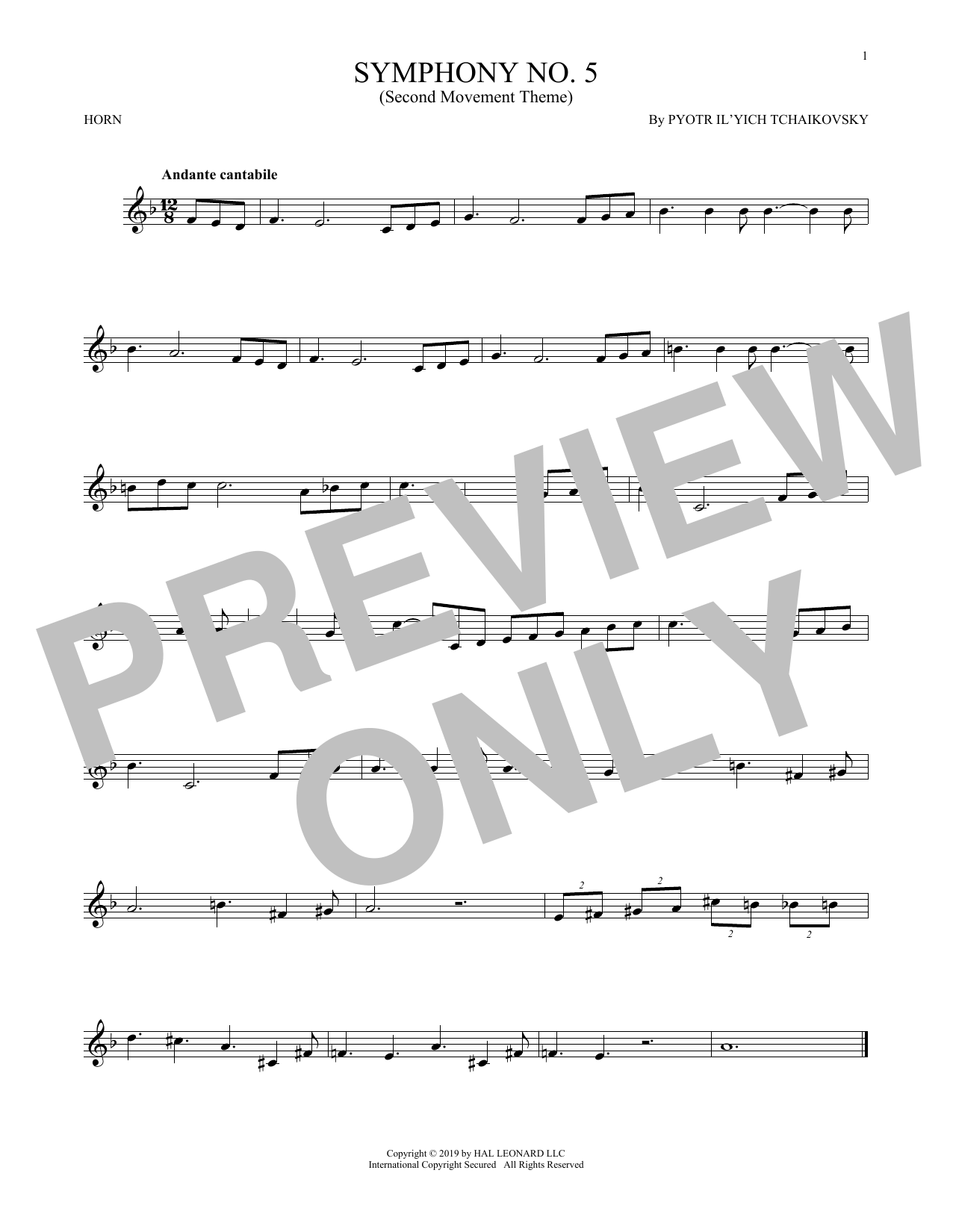 Symphony No. 5 (2nd Movement: Andante) (French Horn Solo) von Pyotr Il'yich Tchaikovsky