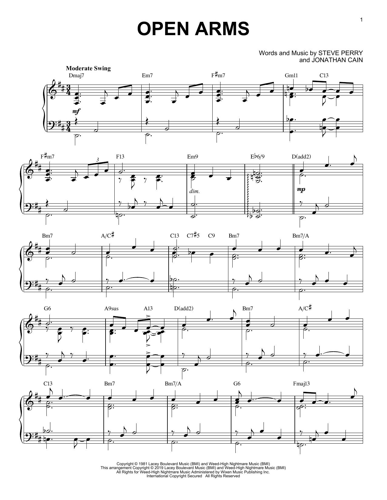 Open Arms [Jazz version] (Piano Solo) von Journey