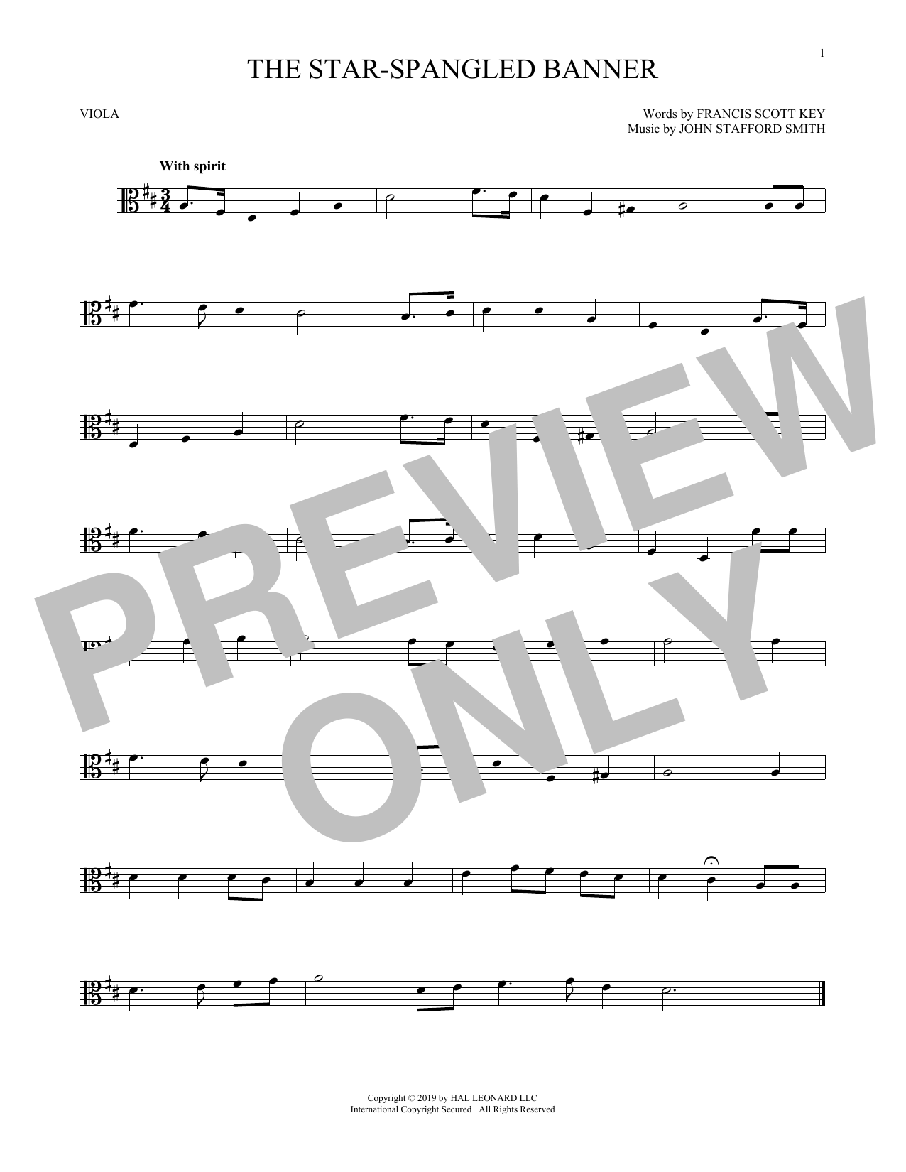 The Star-Spangled Banner (Viola Solo) von Francis Scott Key