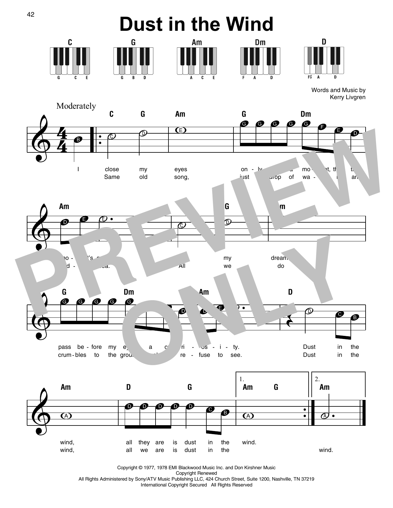 Dust In The Wind (Super Easy Piano) von Kansas