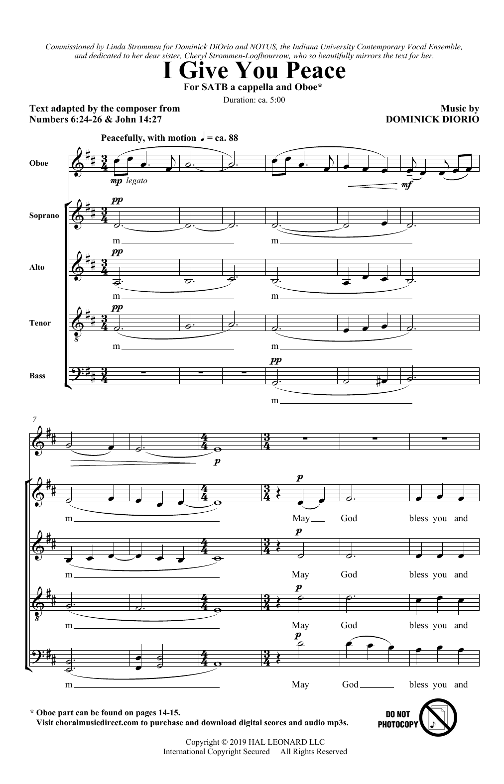 I Give You Peace (SATB Choir) von Dominick DiOrio