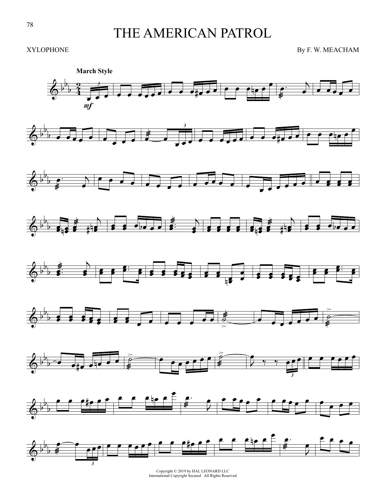 The American Patrol (Xylophone Solo) von F.W. Meacham