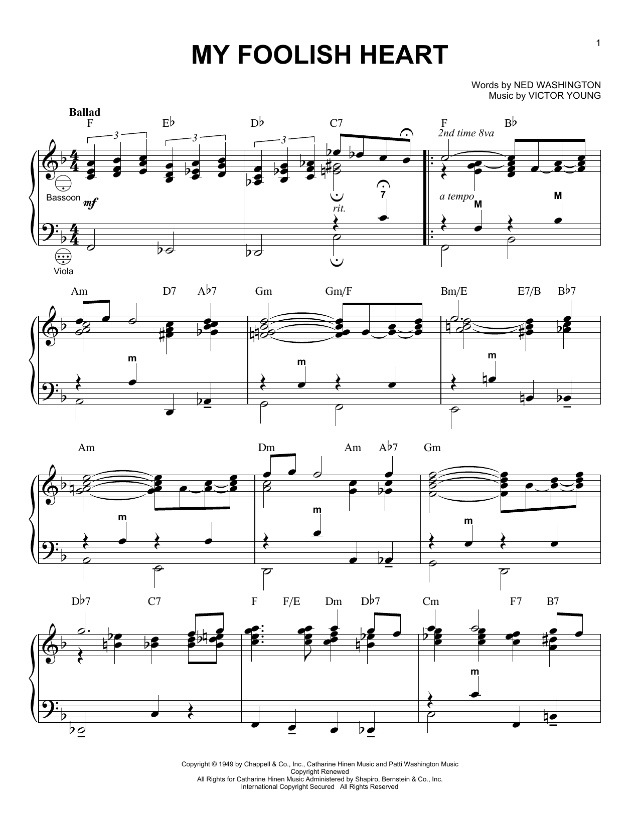 My Foolish Heart (arr. Gary Meisner) (Accordion) von Victor Young