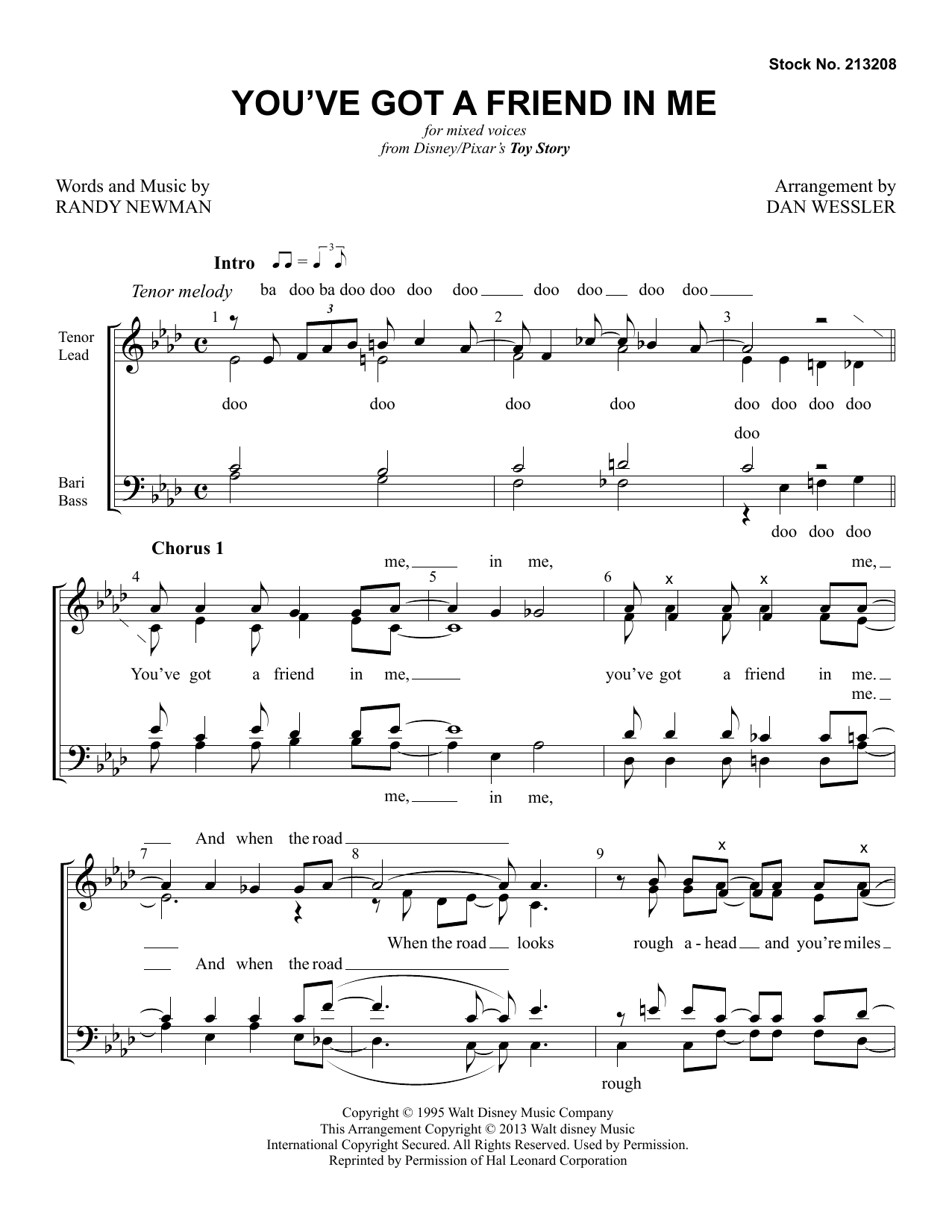 You've Got A Friend In Me (from Toy Story) (arr. Dan Wessler) (SATB Choir) von Randy Newman