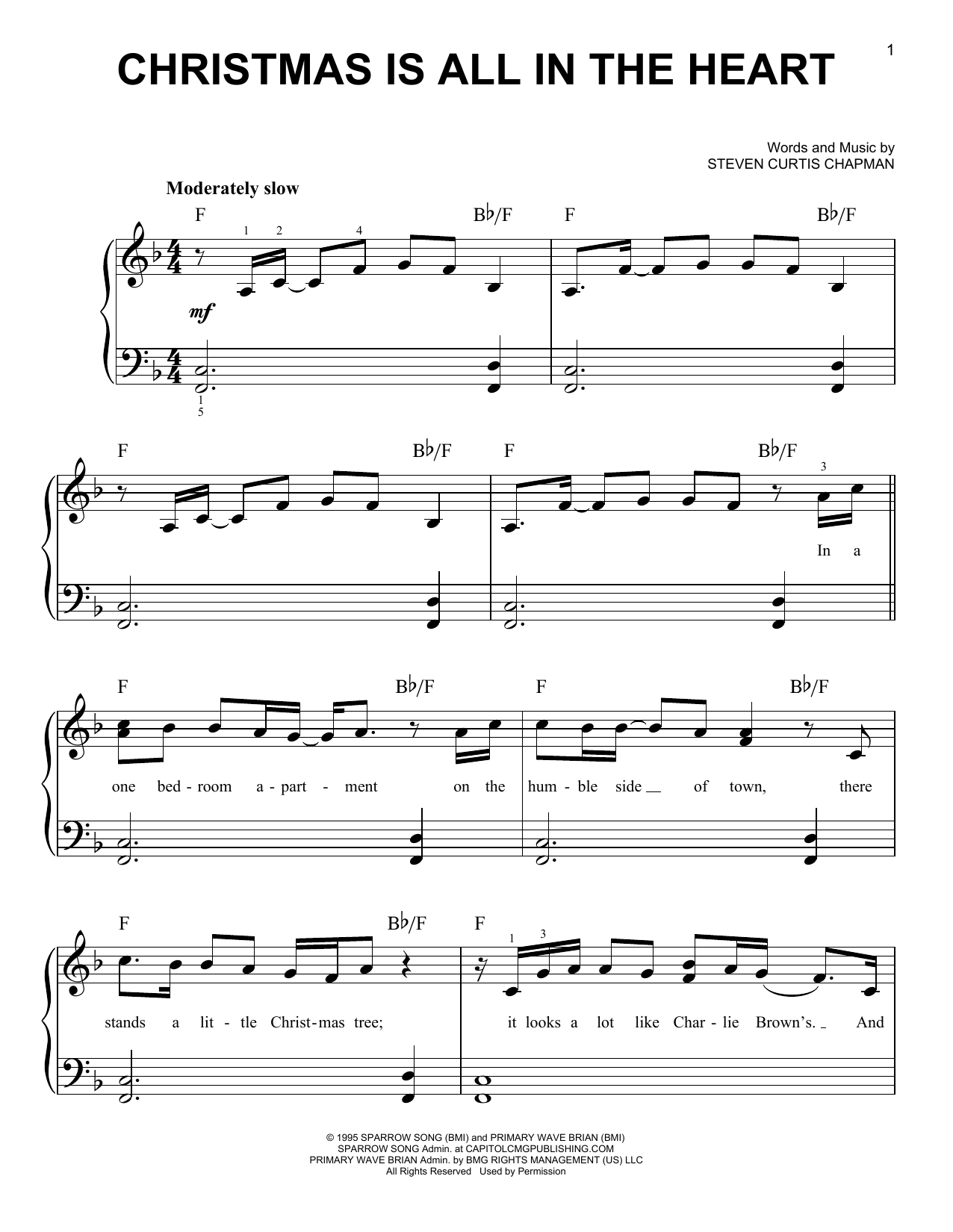 Christmas Is All In The Heart (Easy Piano) von Steven Curtis Chapman