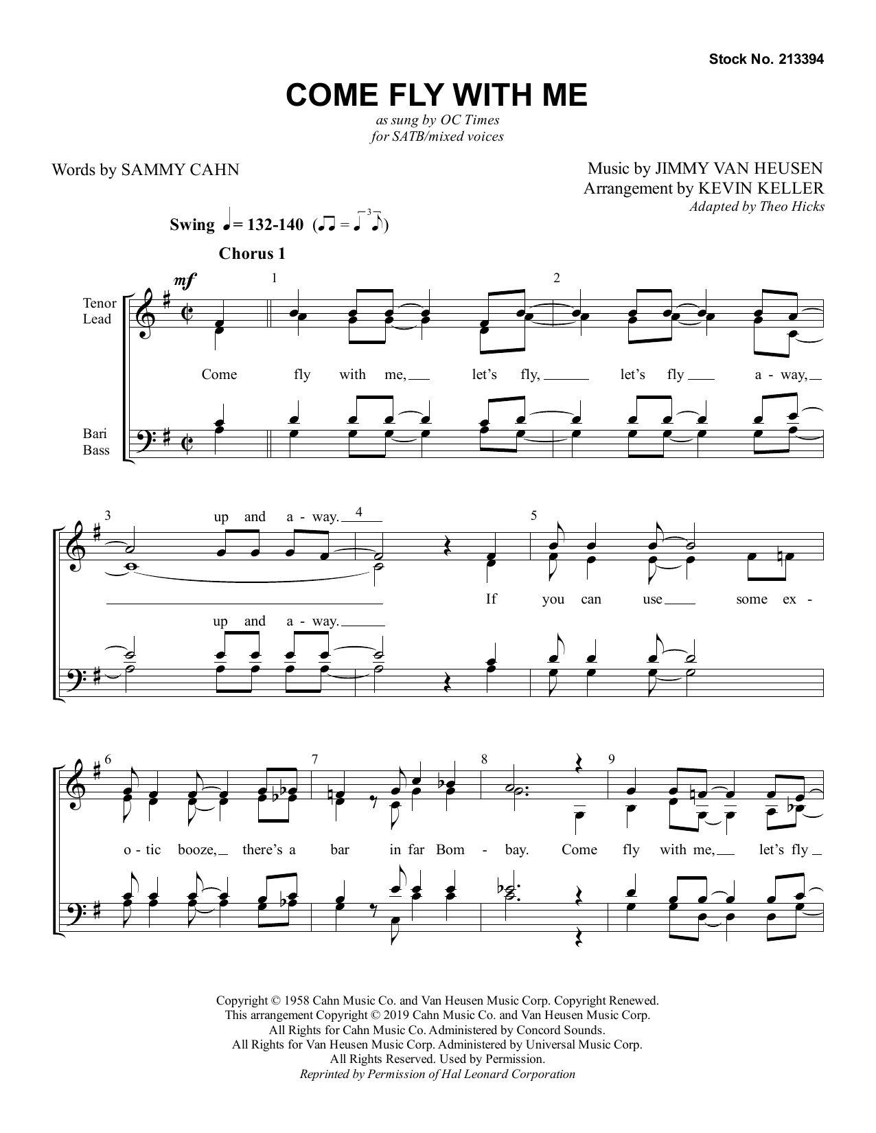 Come Fly With Me (arr. Kevin Keller) (SATB Choir) von OC Times
