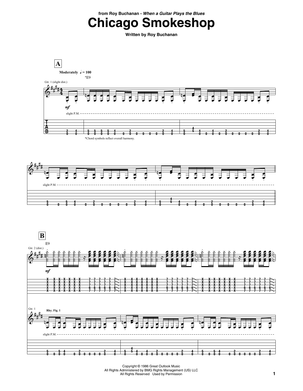 Chicago Smokeshop (Guitar Tab) von Roy Buchanan