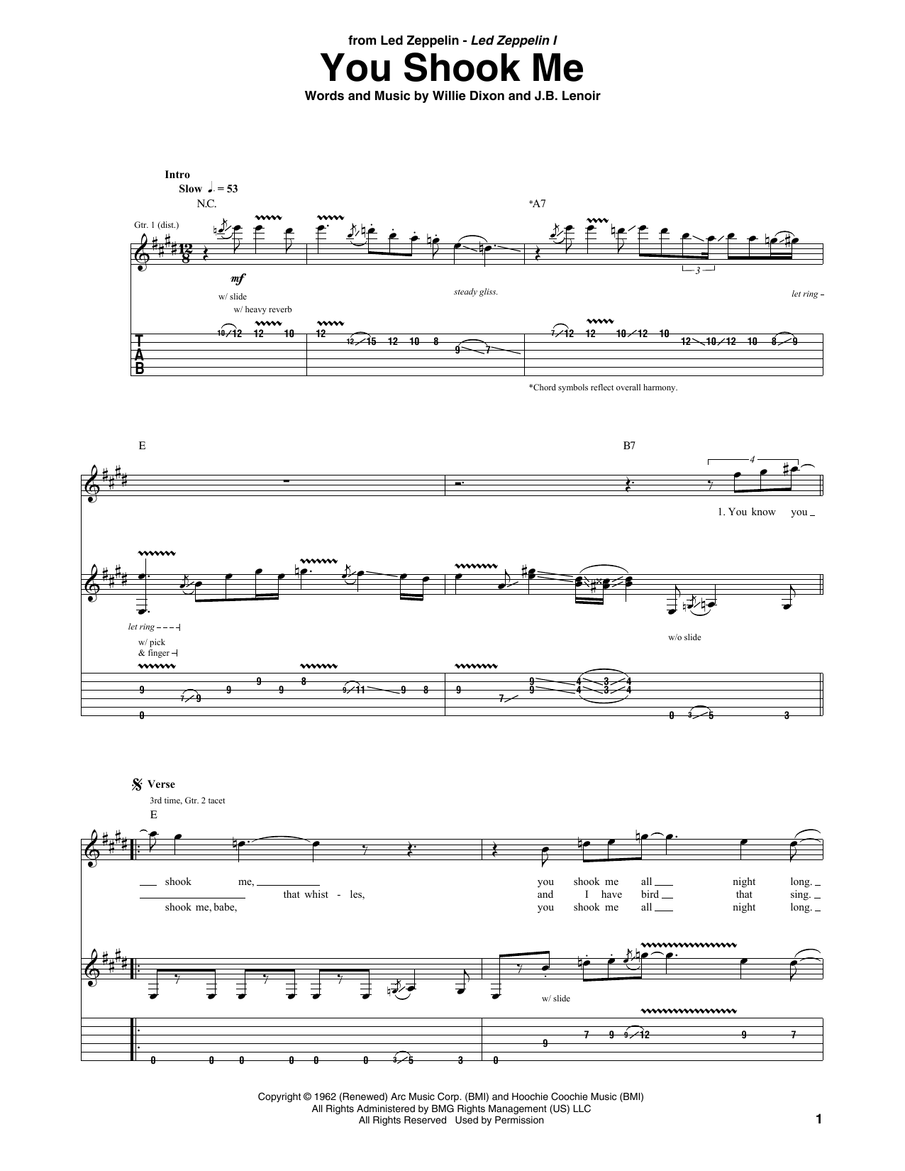 You Shook Me (Guitar Tab) von Led Zeppelin