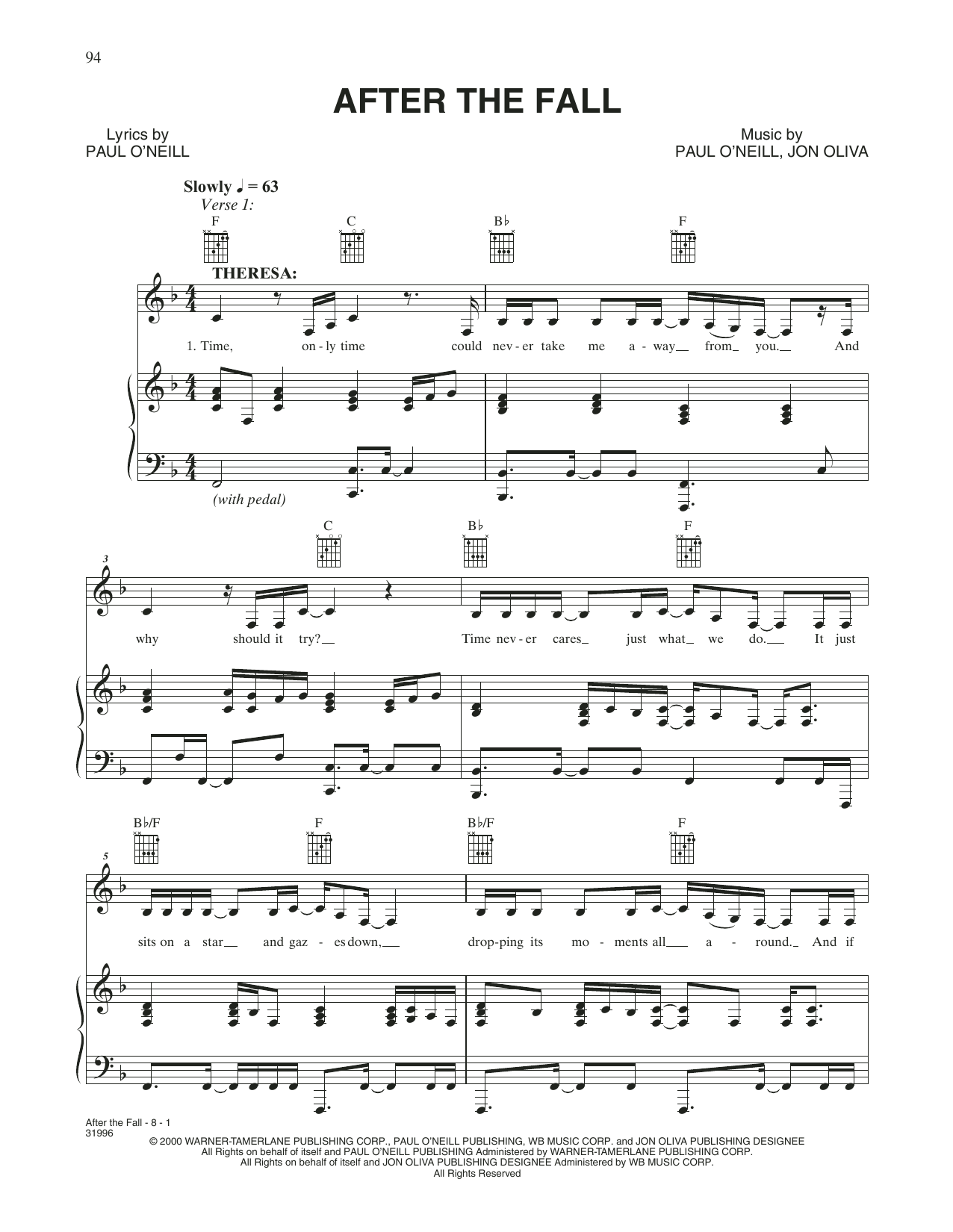 After The Fall (Piano, Vocal & Guitar Chords (Right-Hand Melody)) von Trans-Siberian Orchestra