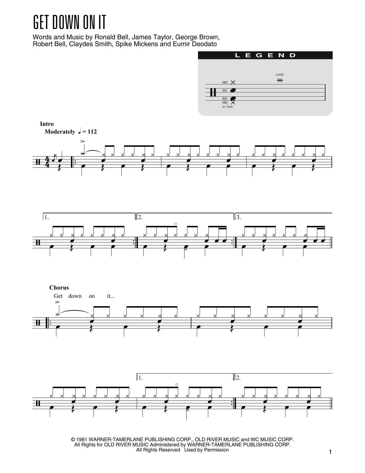 Get Down On It (arr. Kennan Wylie) (Drum Chart) von Kool And The Gang