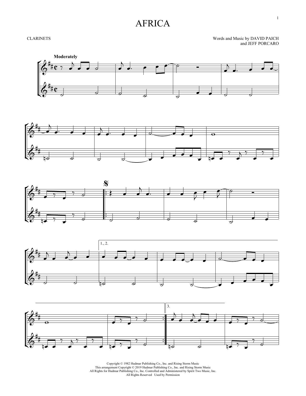 Africa (Clarinet Duet) von Toto