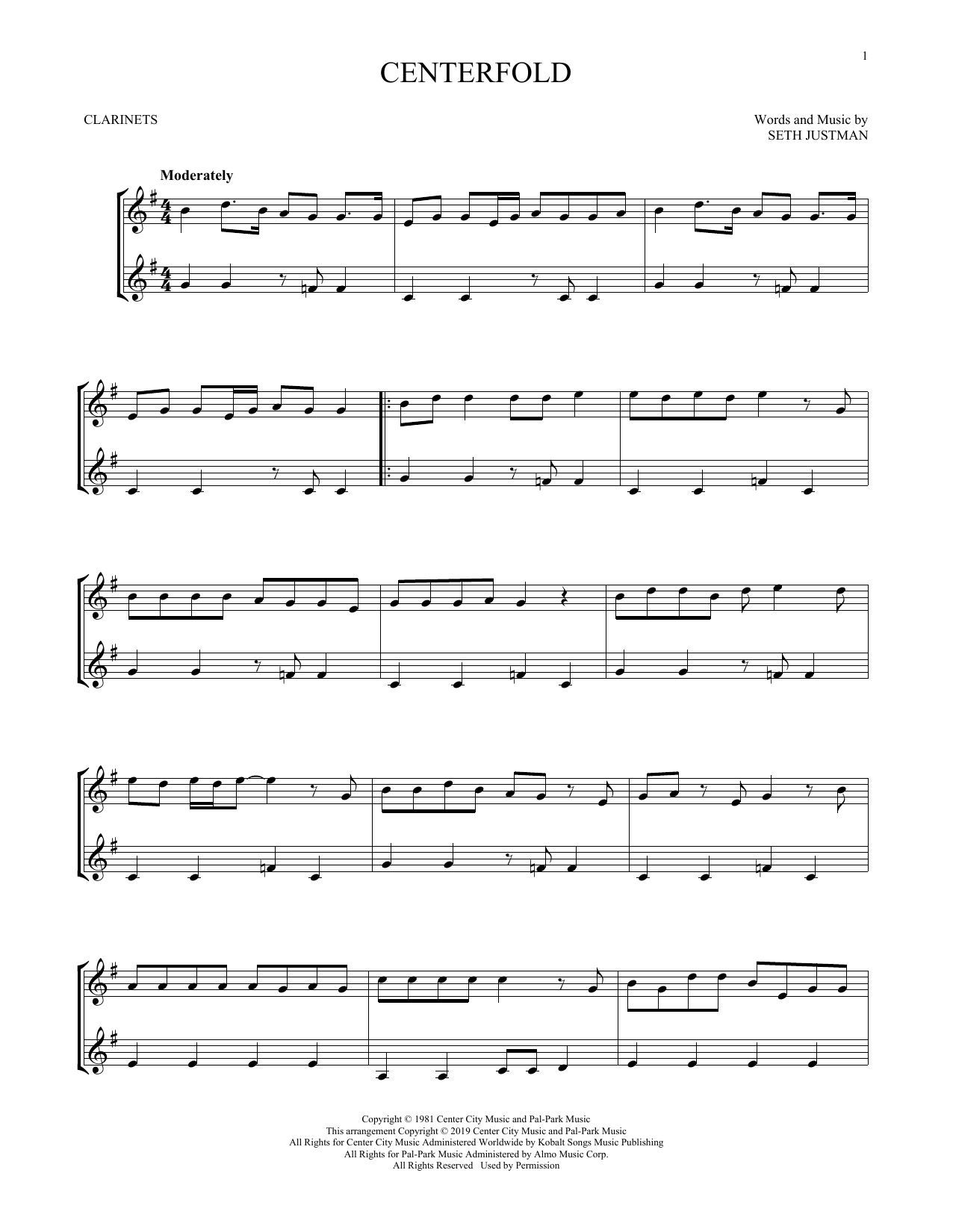 Centerfold (Clarinet Duet) von J. Geils Band