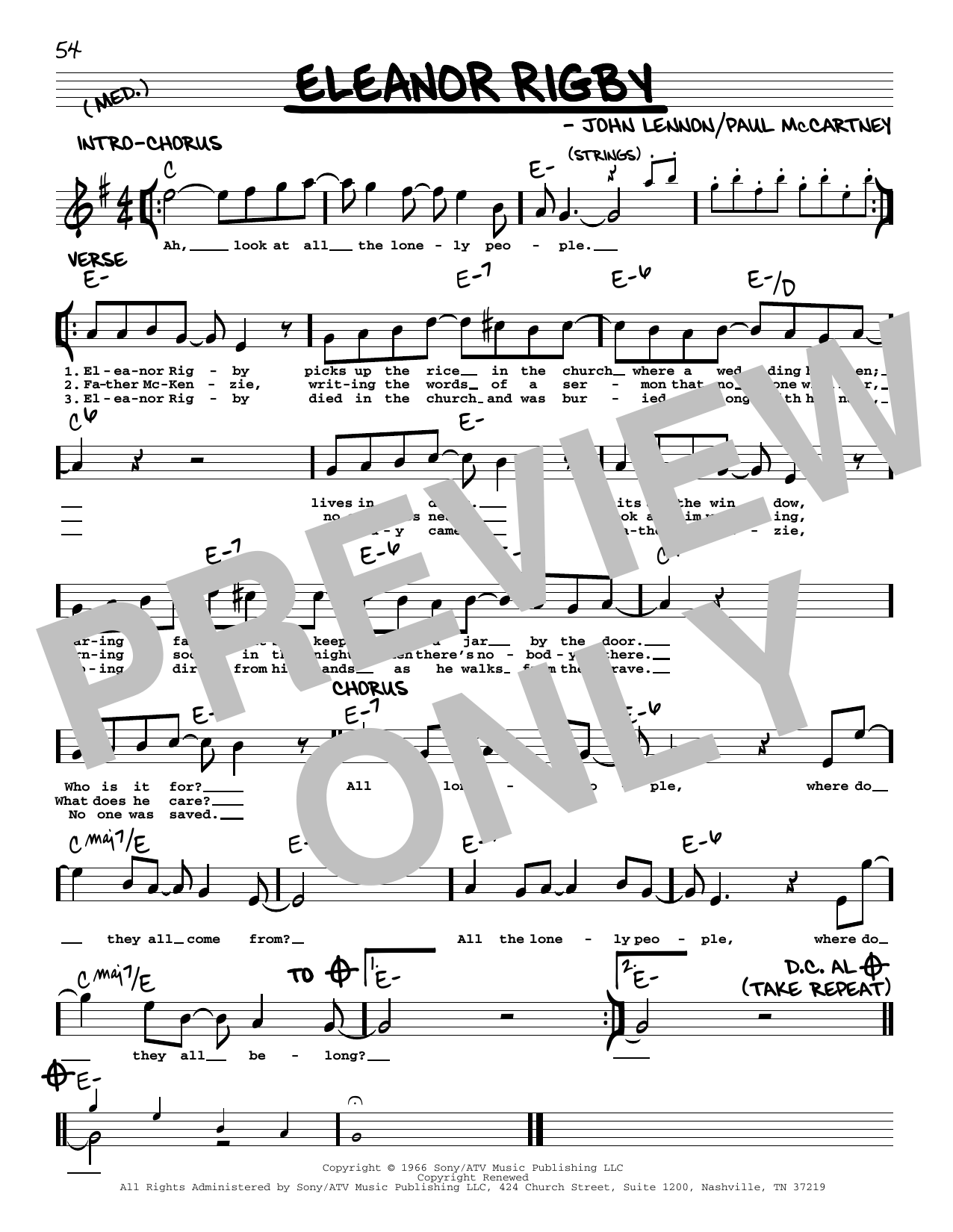 Eleanor Rigby [Jazz version] (Real Book  Melody, Lyrics & Chords) von The Beatles