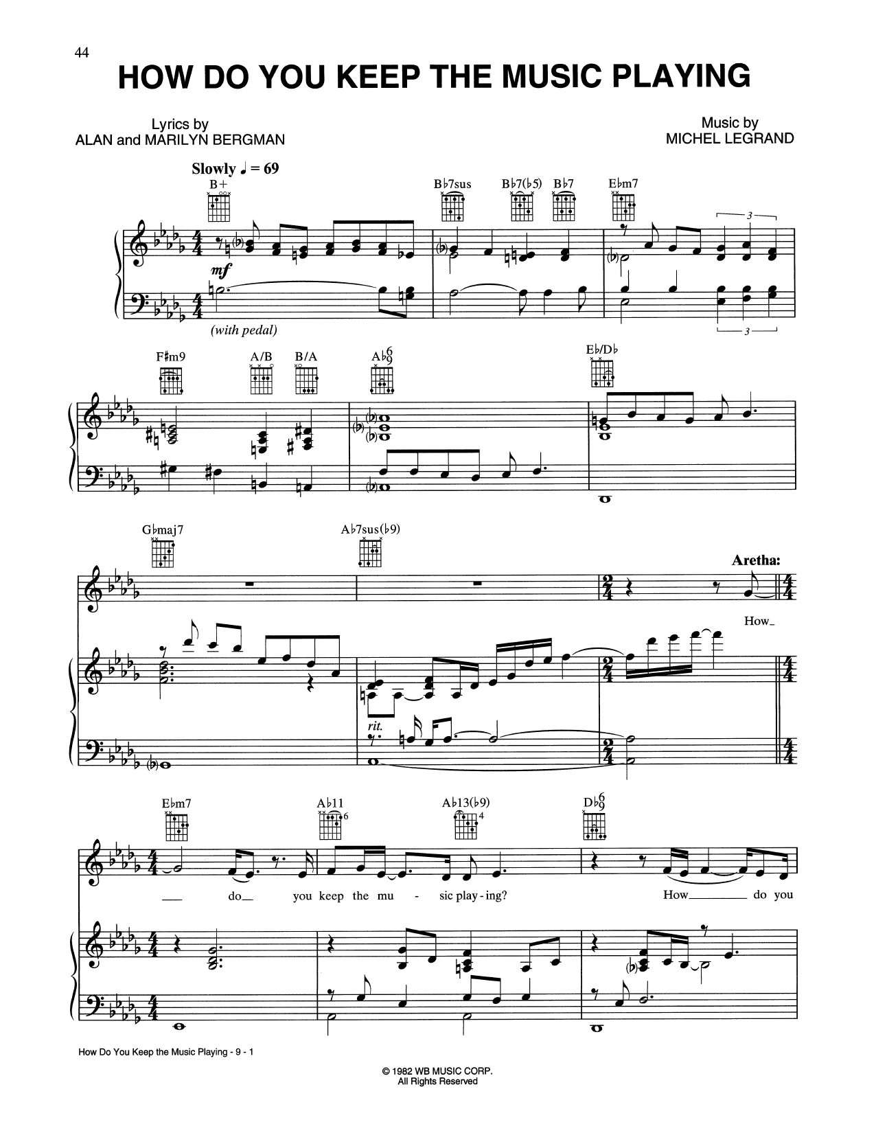 How Do You Keep The Music Playing? (from Best Friends) (Piano, Vocal & Guitar Chords) von Tony Bennett and Aretha Franklin