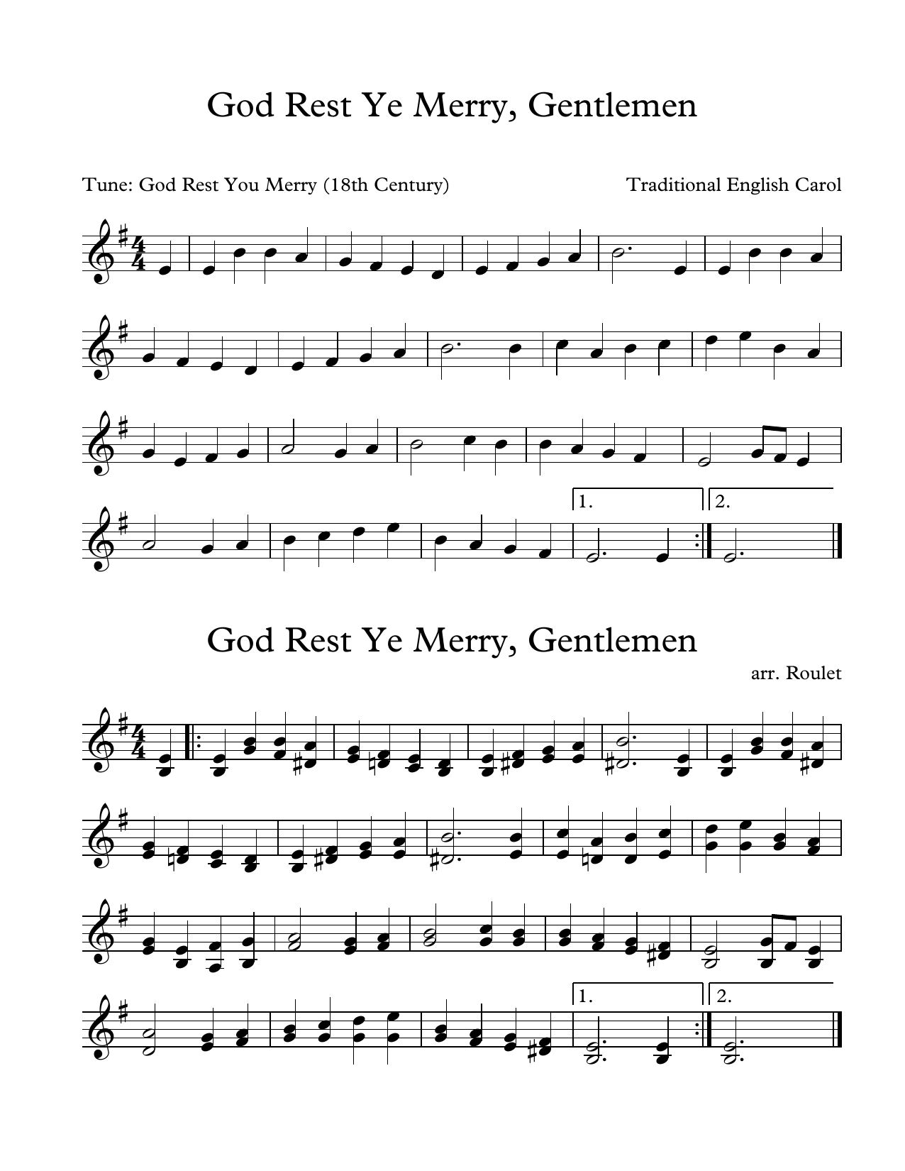 God Rest Ye Merry Gentlemen (arr. Patrick Roulet) (Marimba Solo) von Traditional English Carol