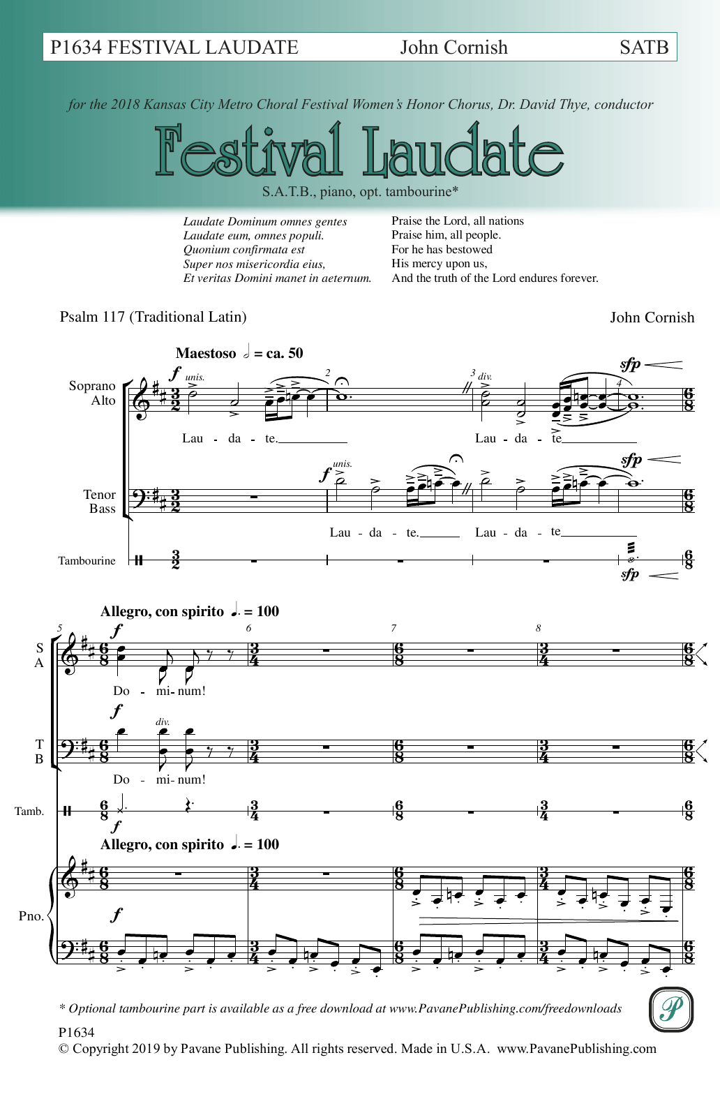 Festival Laudate (SATB Choir) von John Cornish