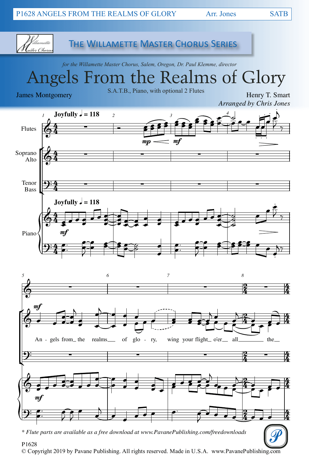 Angels From the Realms of Glory (arr. Chris Jones) (SATB Choir) von James Montgomery and Henry T. Smart